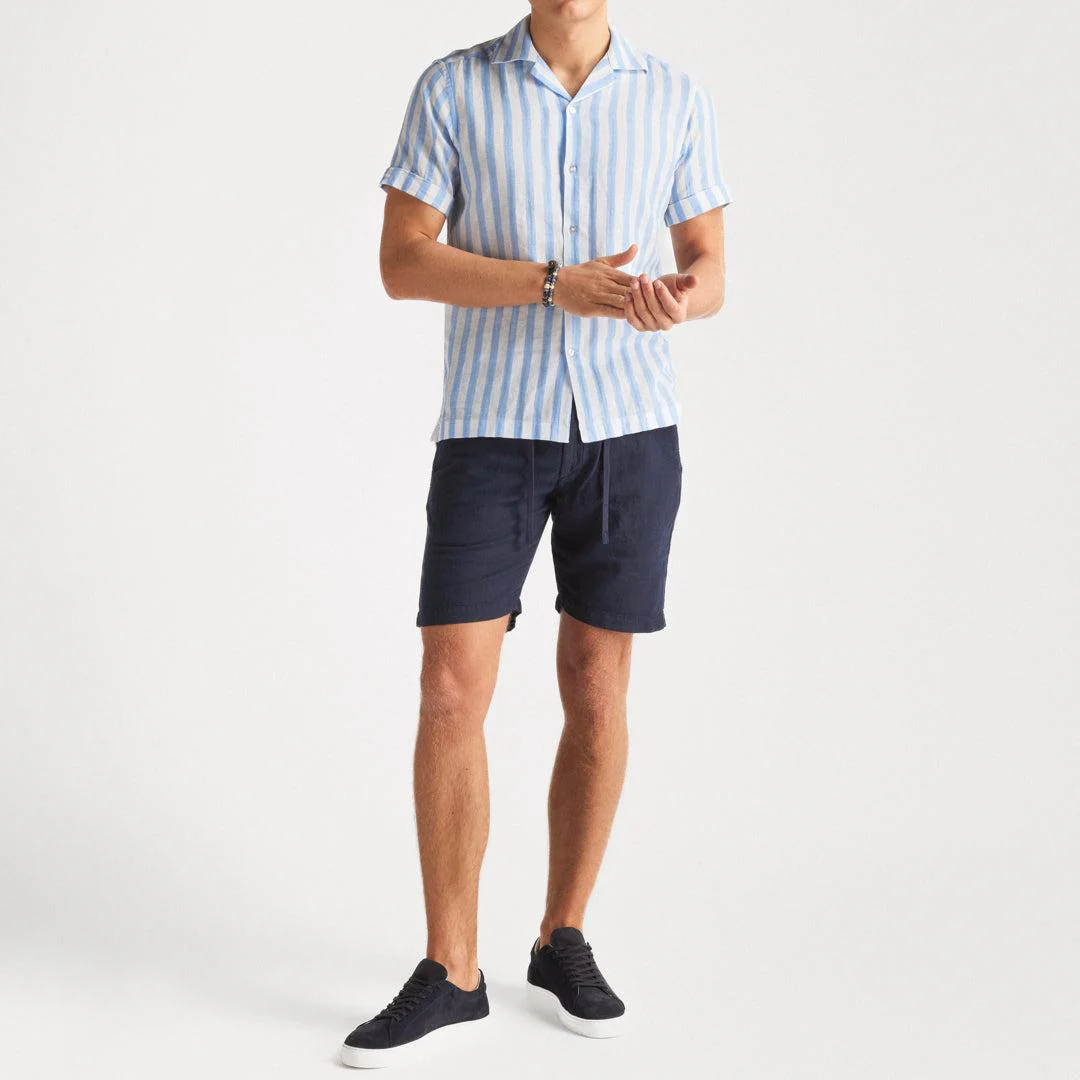 Cotton/Linen Shorts Navy - Image 4