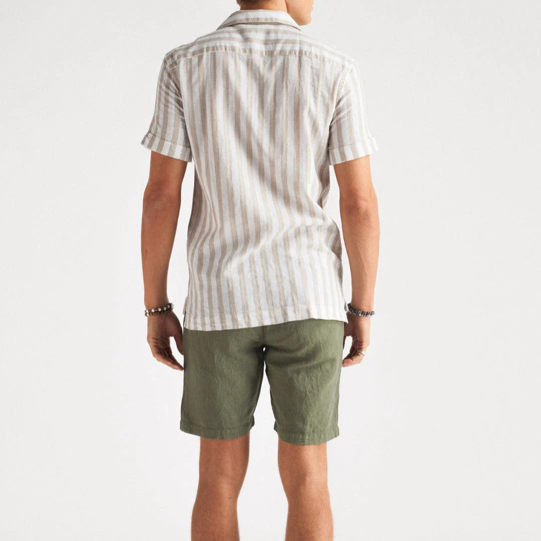 Cotton/Linen Shorts Olive - Image 3