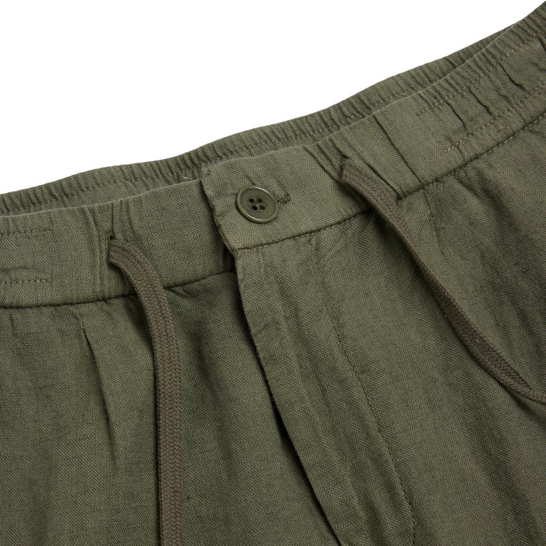 Cotton/Linen Shorts Olive - Image 5