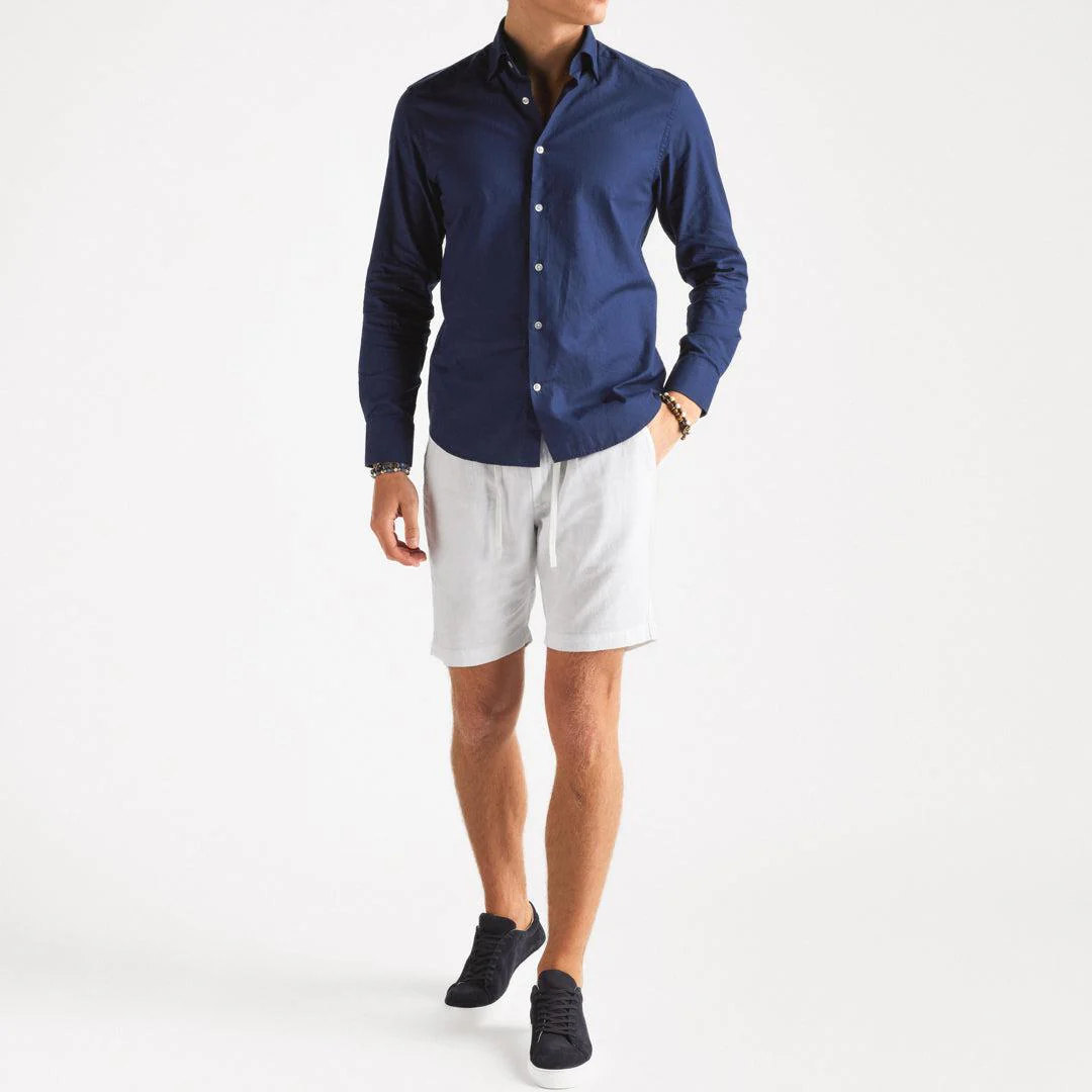Cotton/Linen Shorts White - Image 4