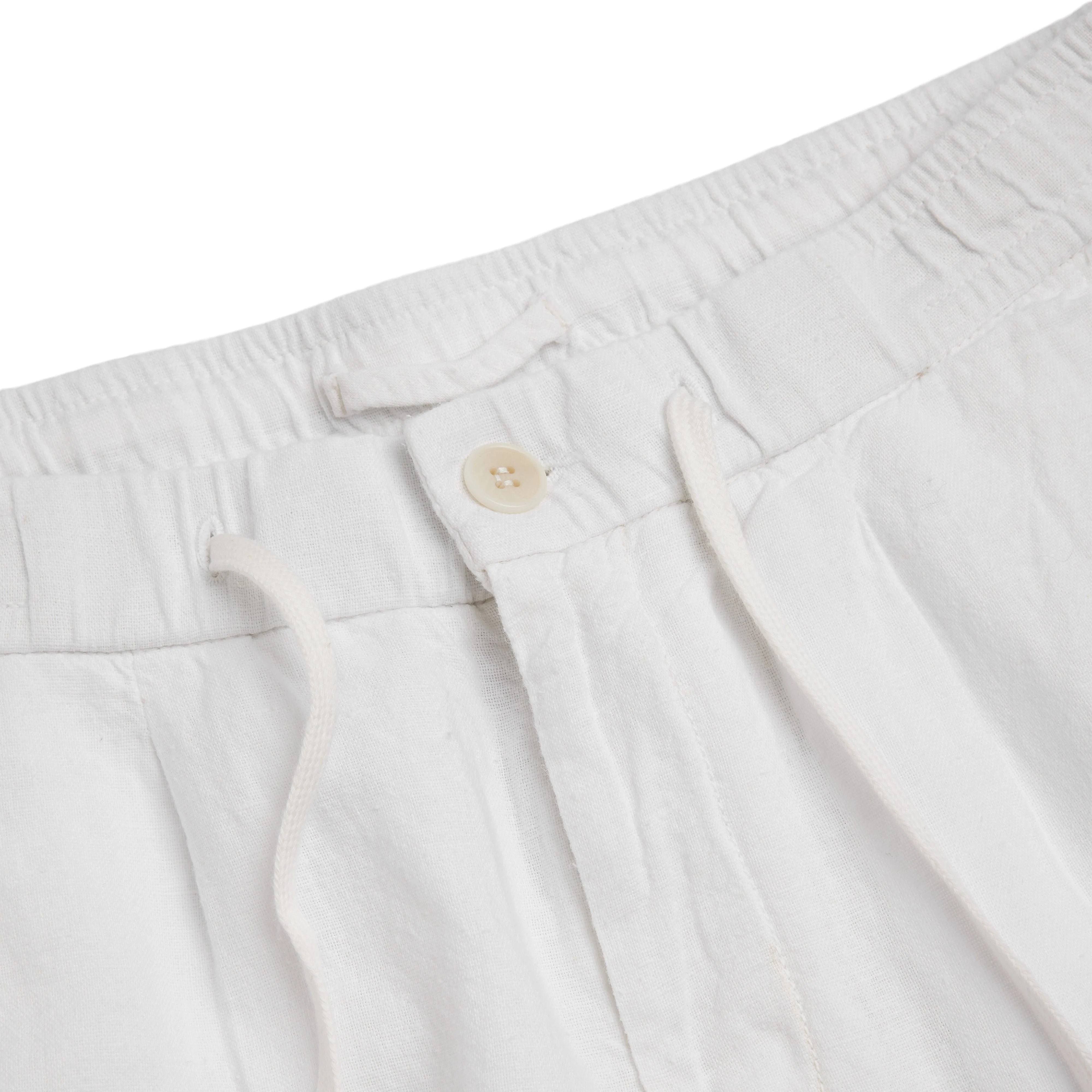 Cotton/Linen Shorts White - Image 5