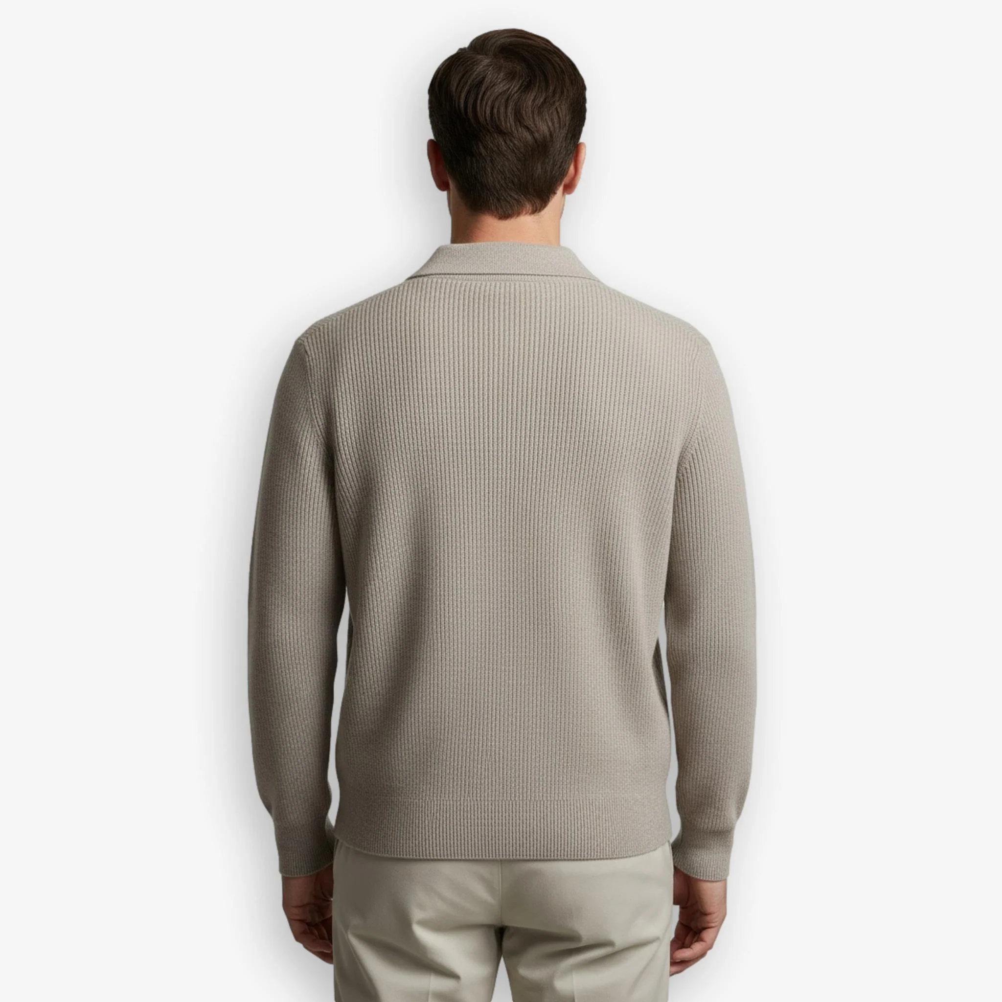 Rib Knit Polo Sand - Image 2
