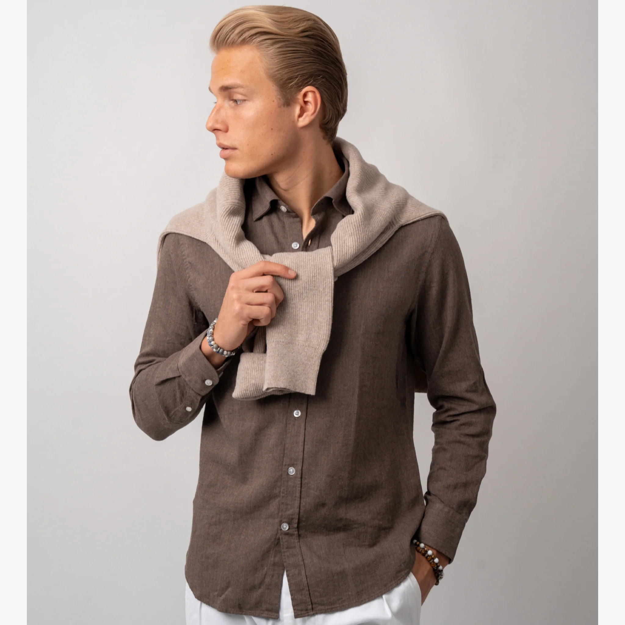 Rustic Flannel Shirt Brown - Image 4