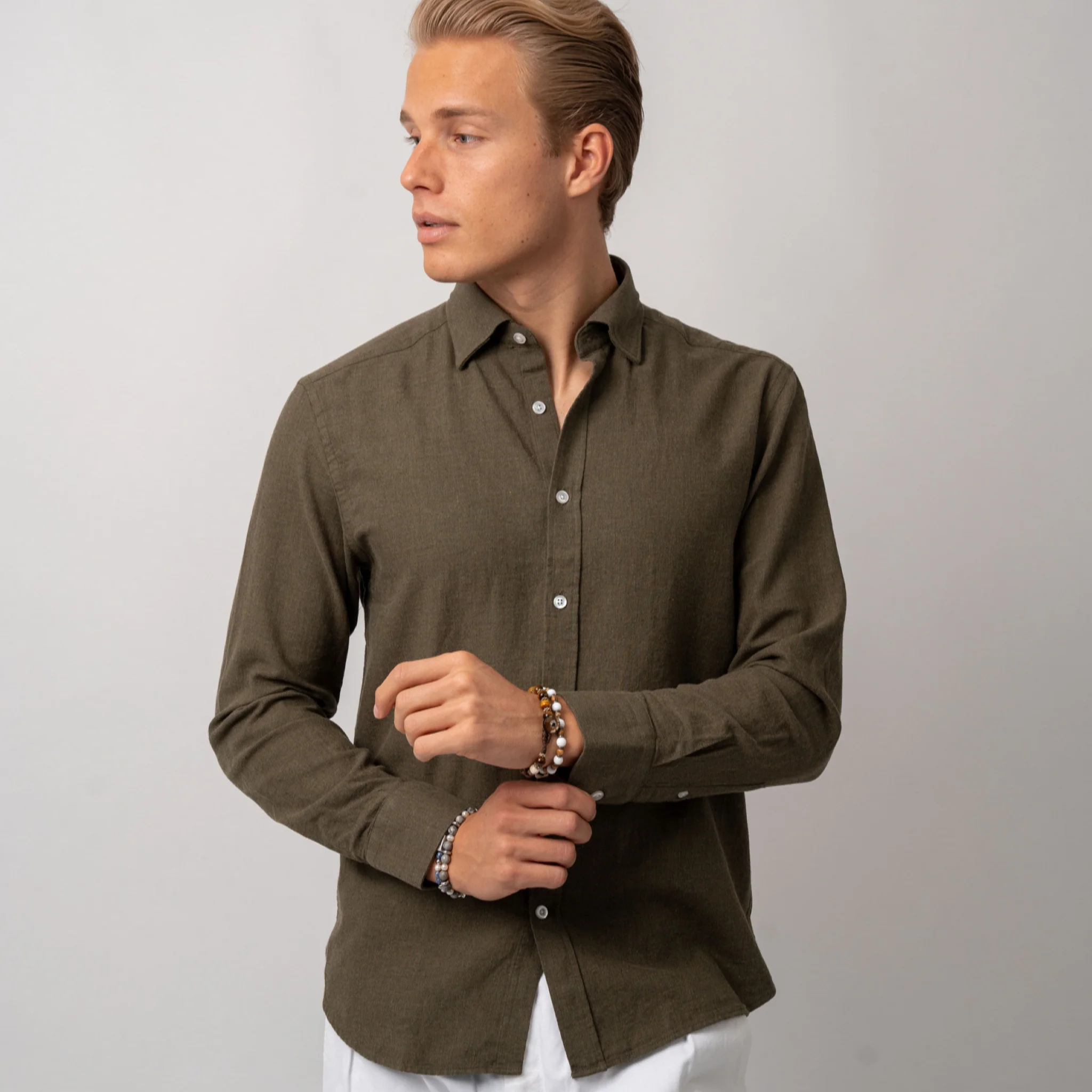 Rustic Flannel Shirt Green - Image 4