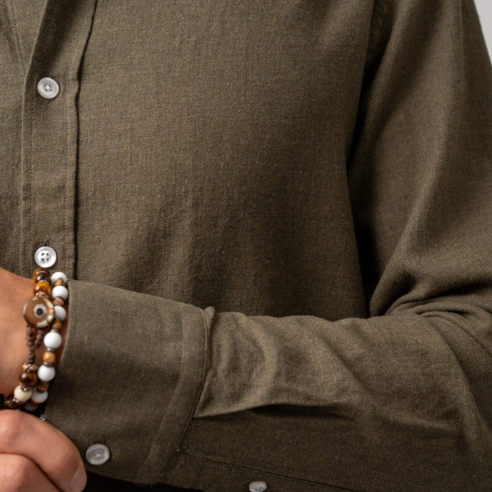 Rustic Flannel Shirt Green - Image 6