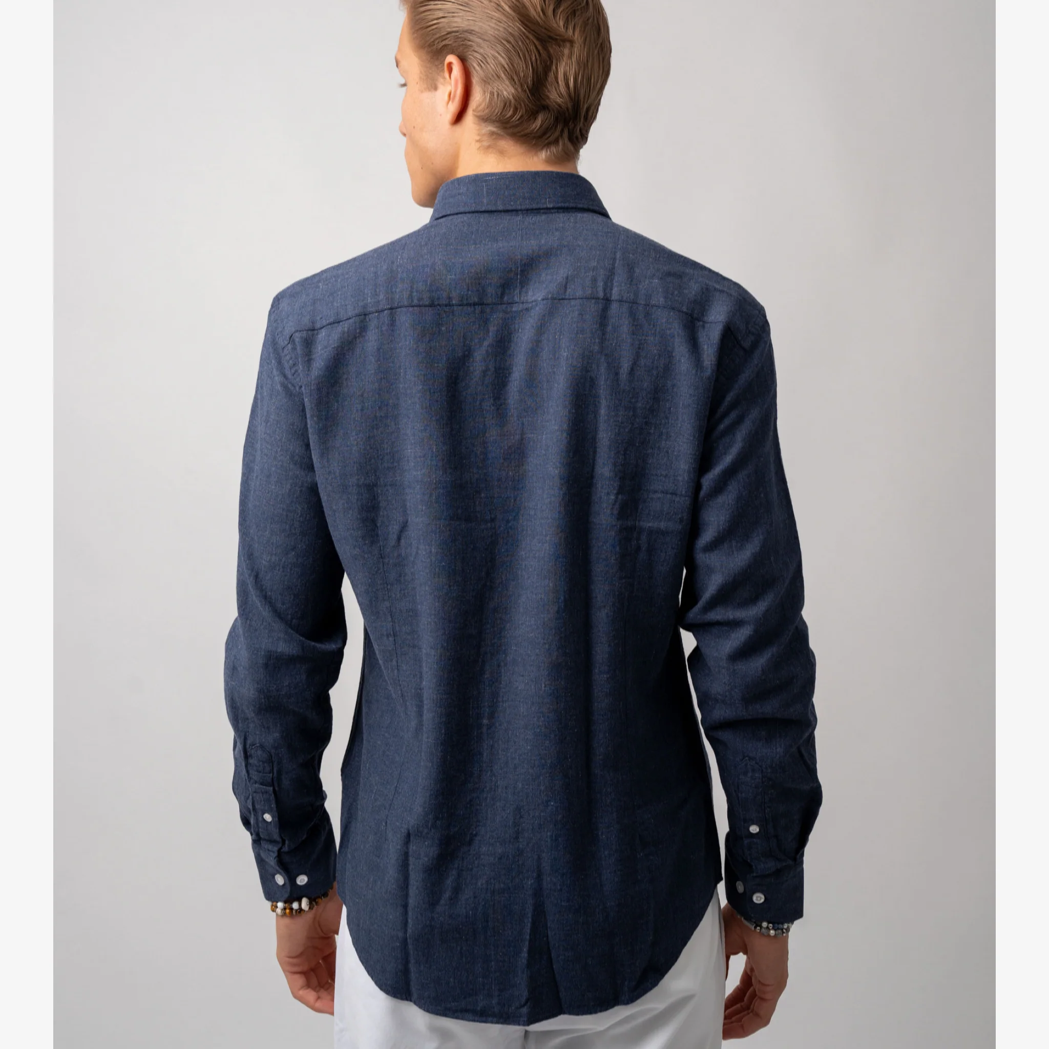 Rustic Flannel Shirt Navy - Image 3