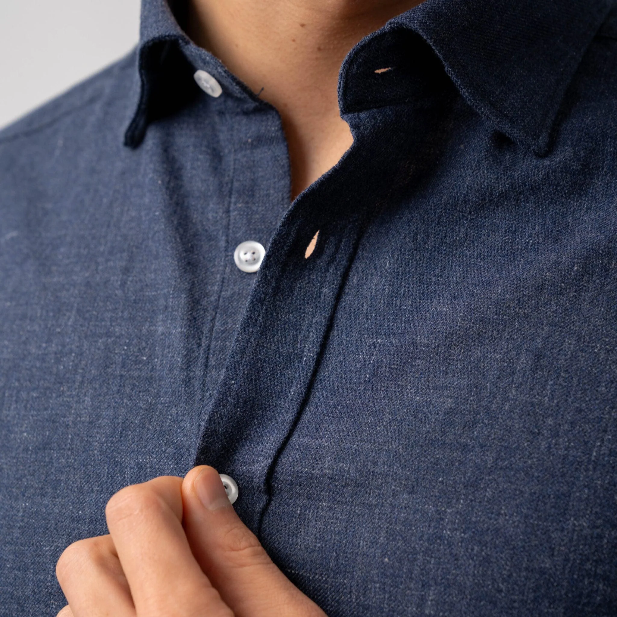 Rustic Flannel Shirt Navy - Image 5