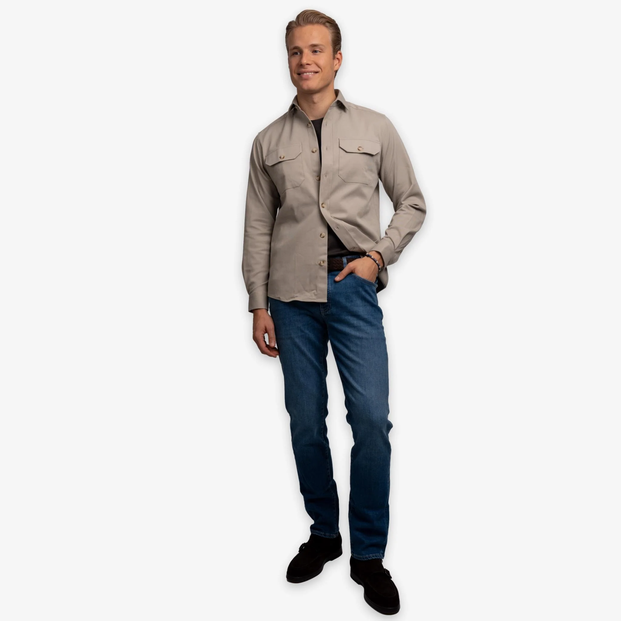 Twill Overshirt Sand - Image 4