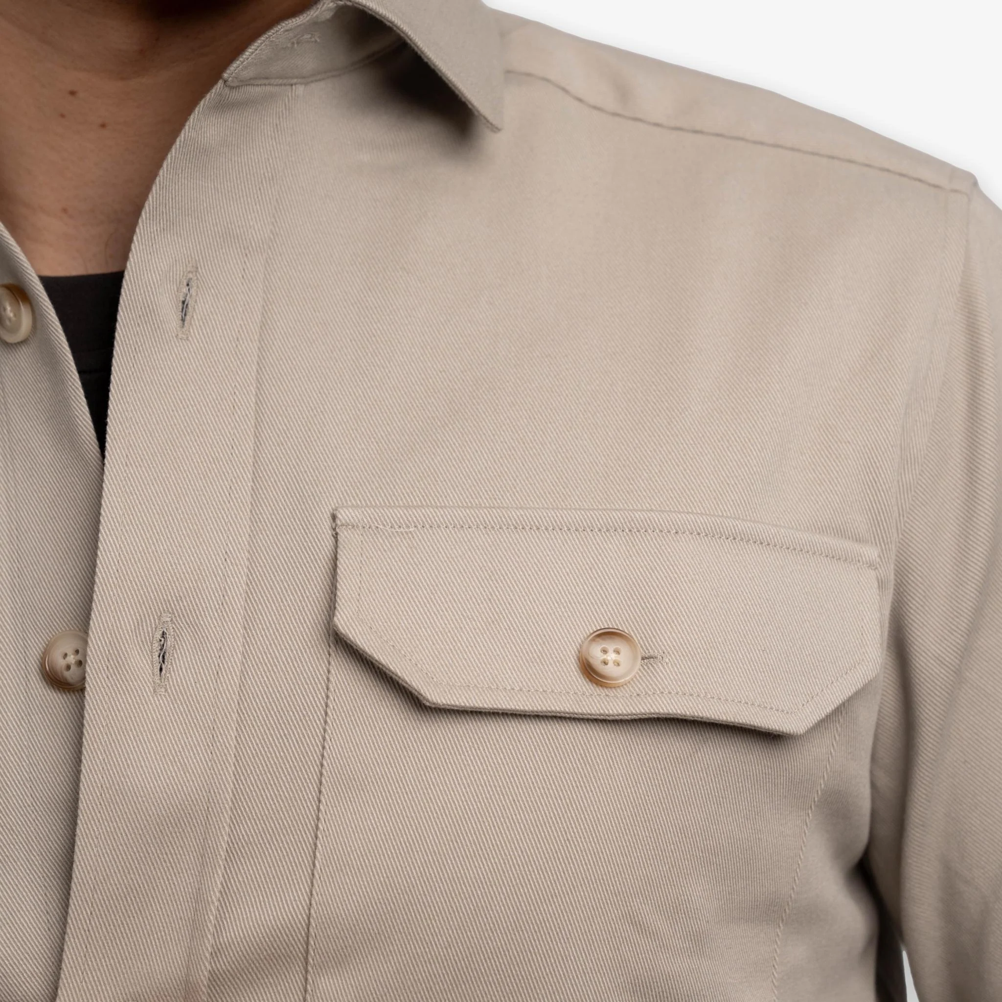 Twill Overshirt Sand - Image 5