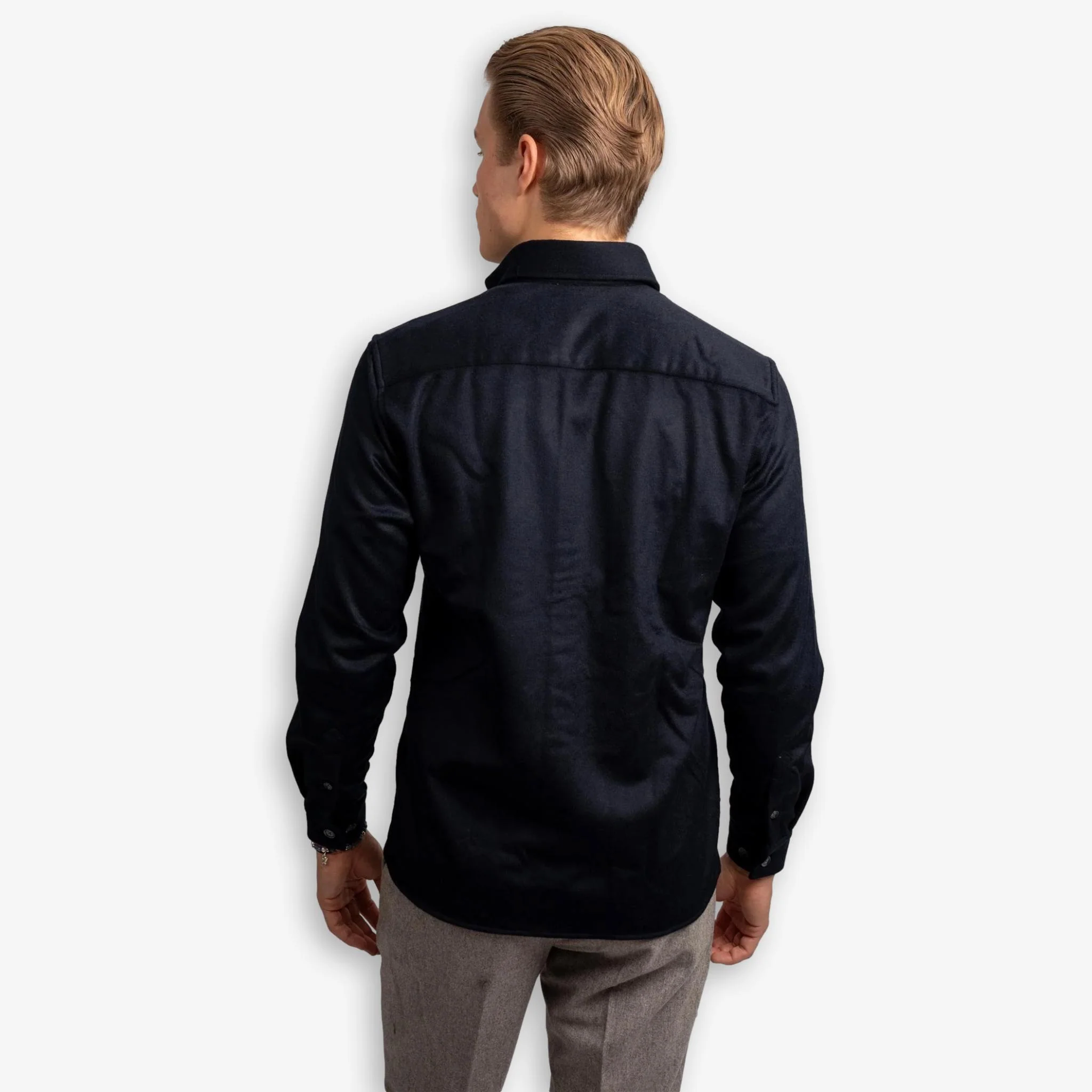 Wool Overshirt Navy - Image 3