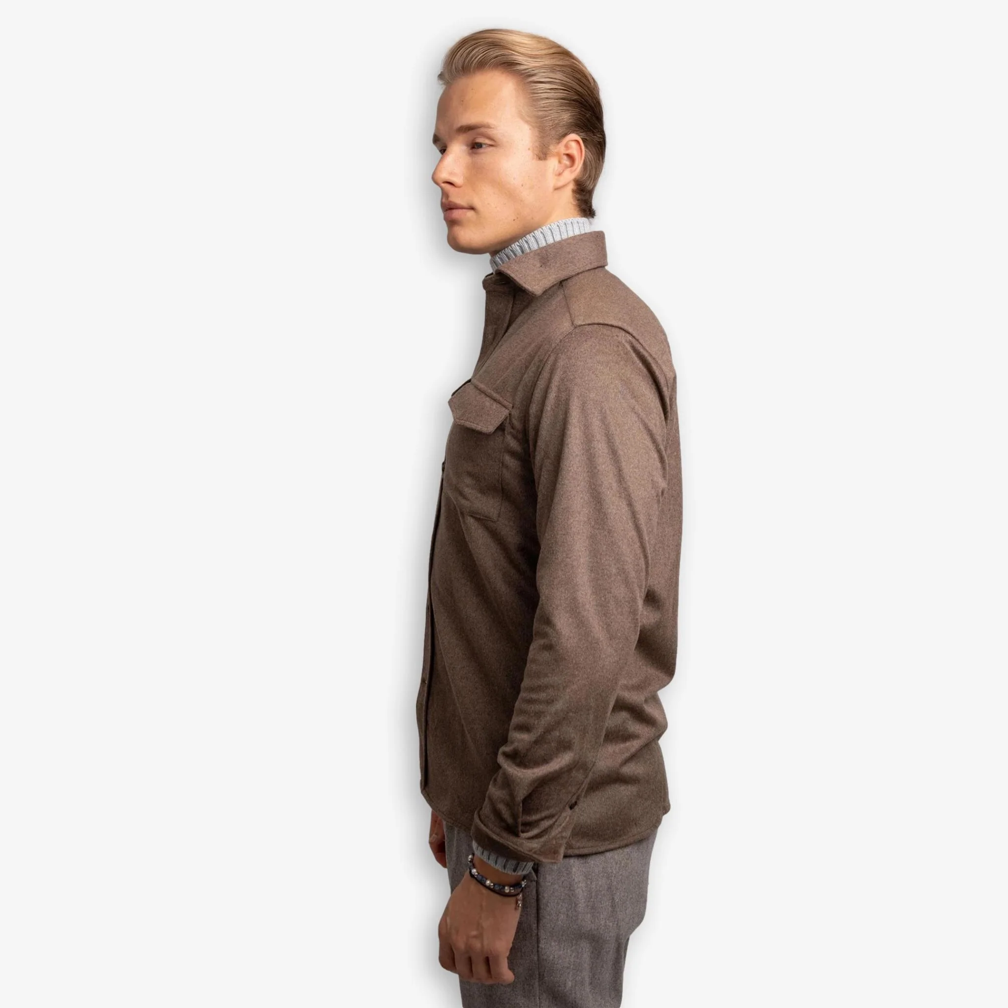 Wool Overshirt Sand - Image 2
