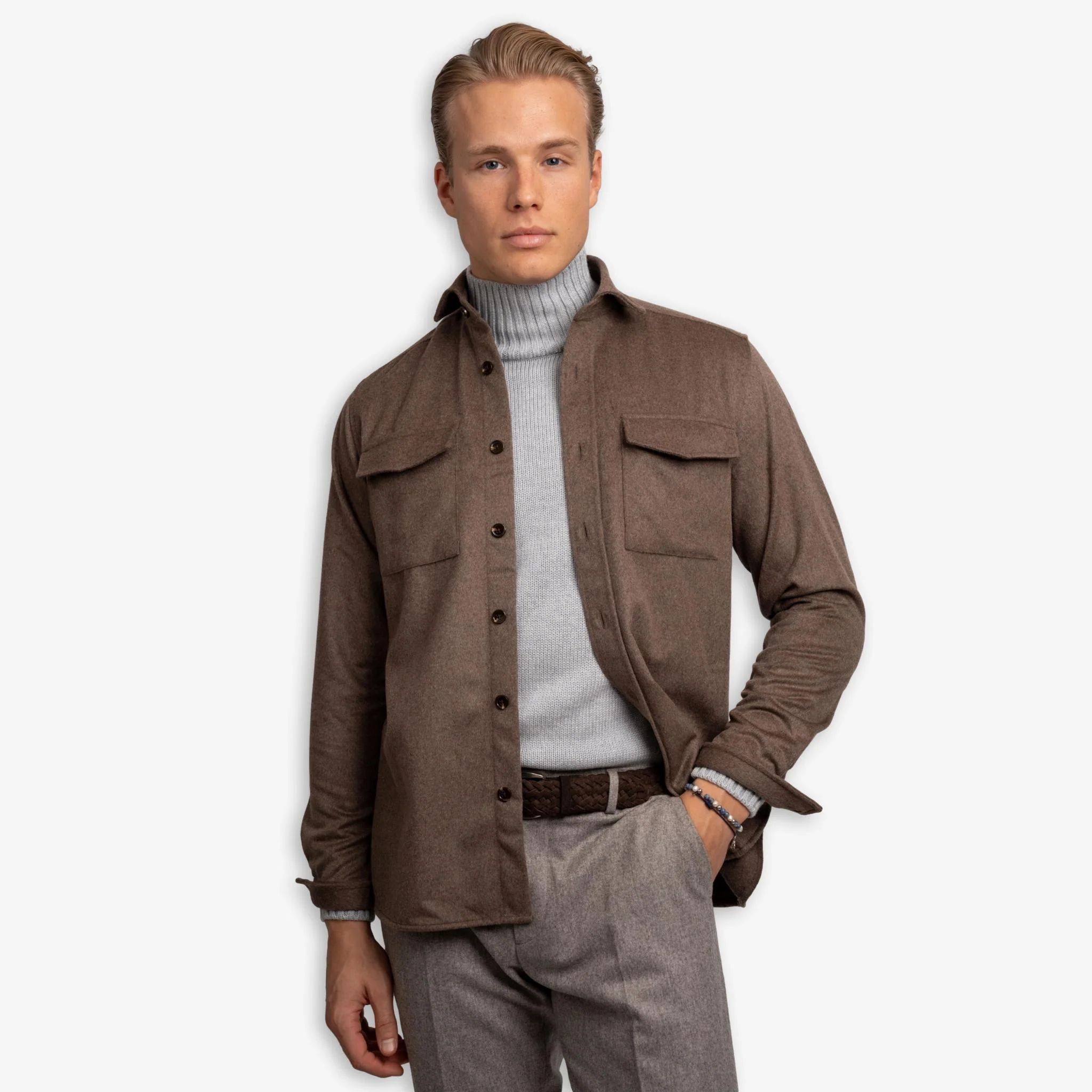 Wool Overshirt Sand - Image 4