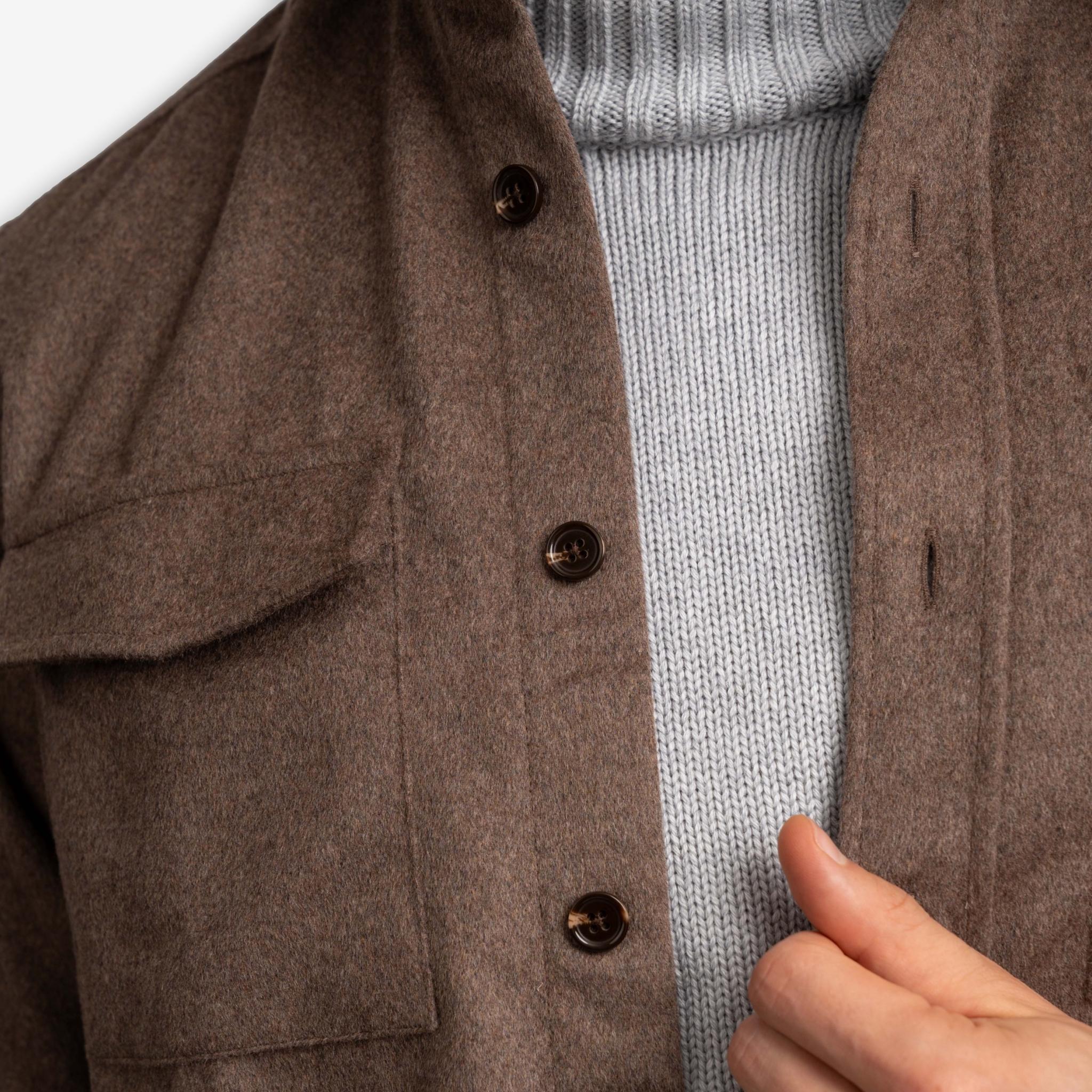 Wool Overshirt Sand - Image 5