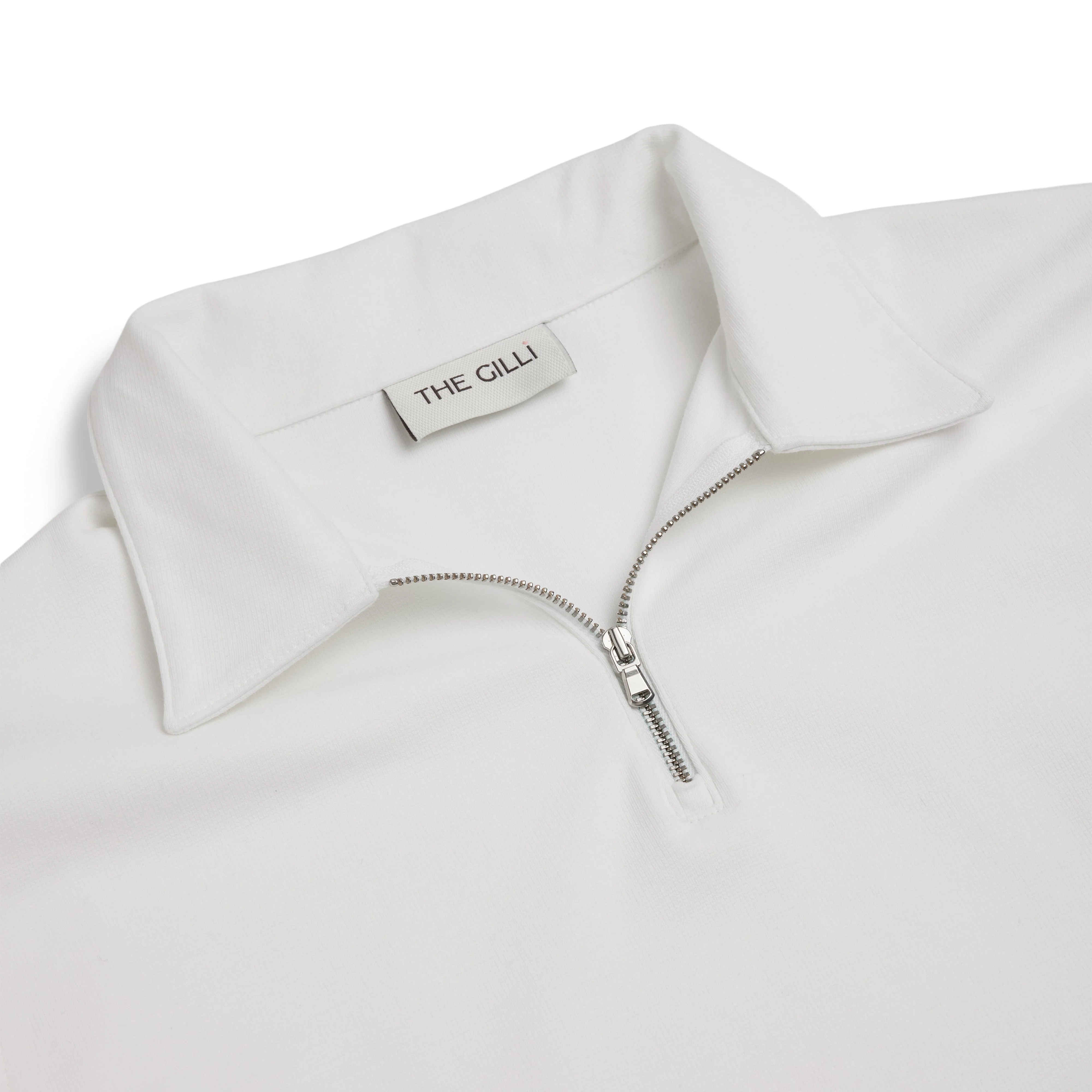 Zip Polo Long Sleeve White - Image 5