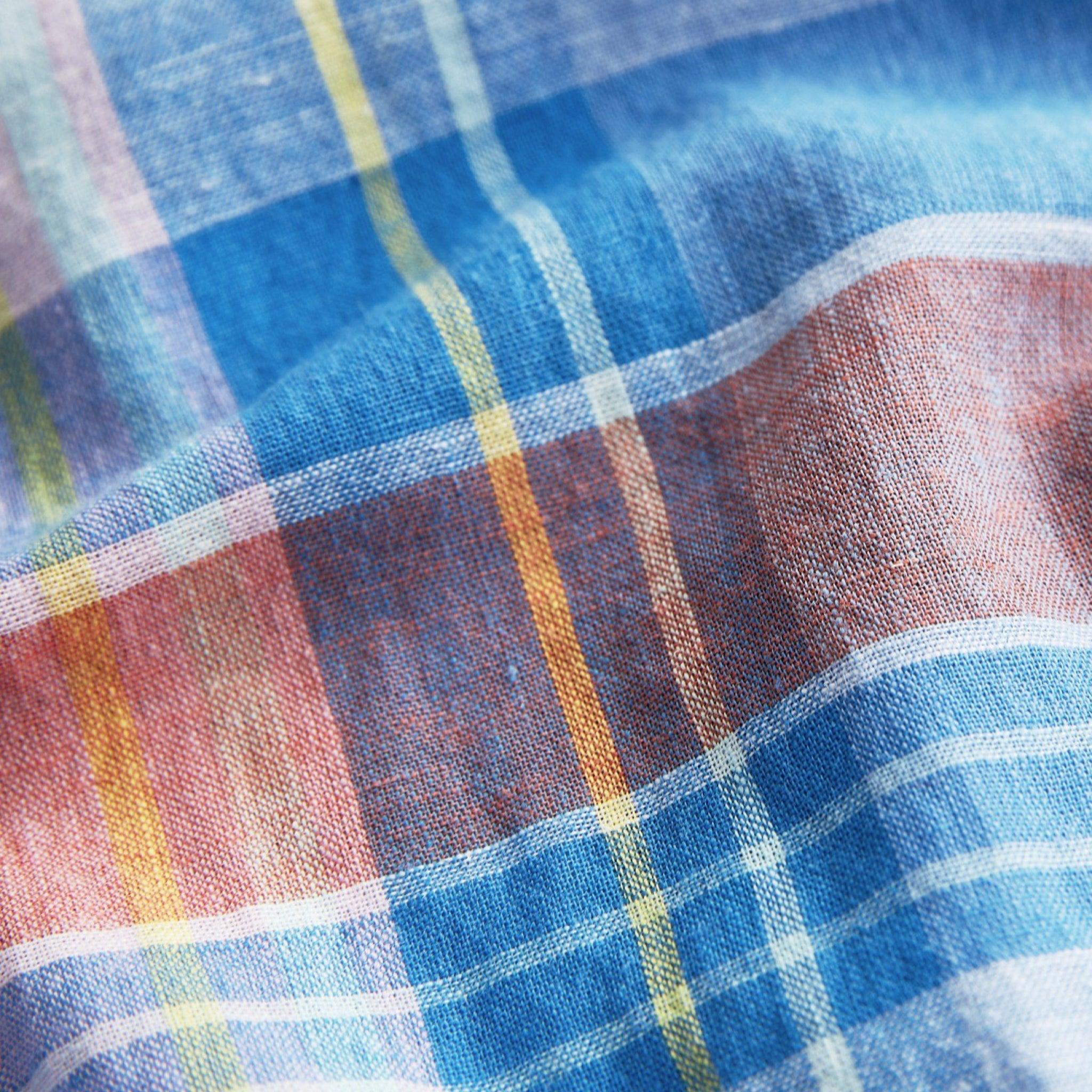 Happy Linen Check Shirt Blue - Image 6