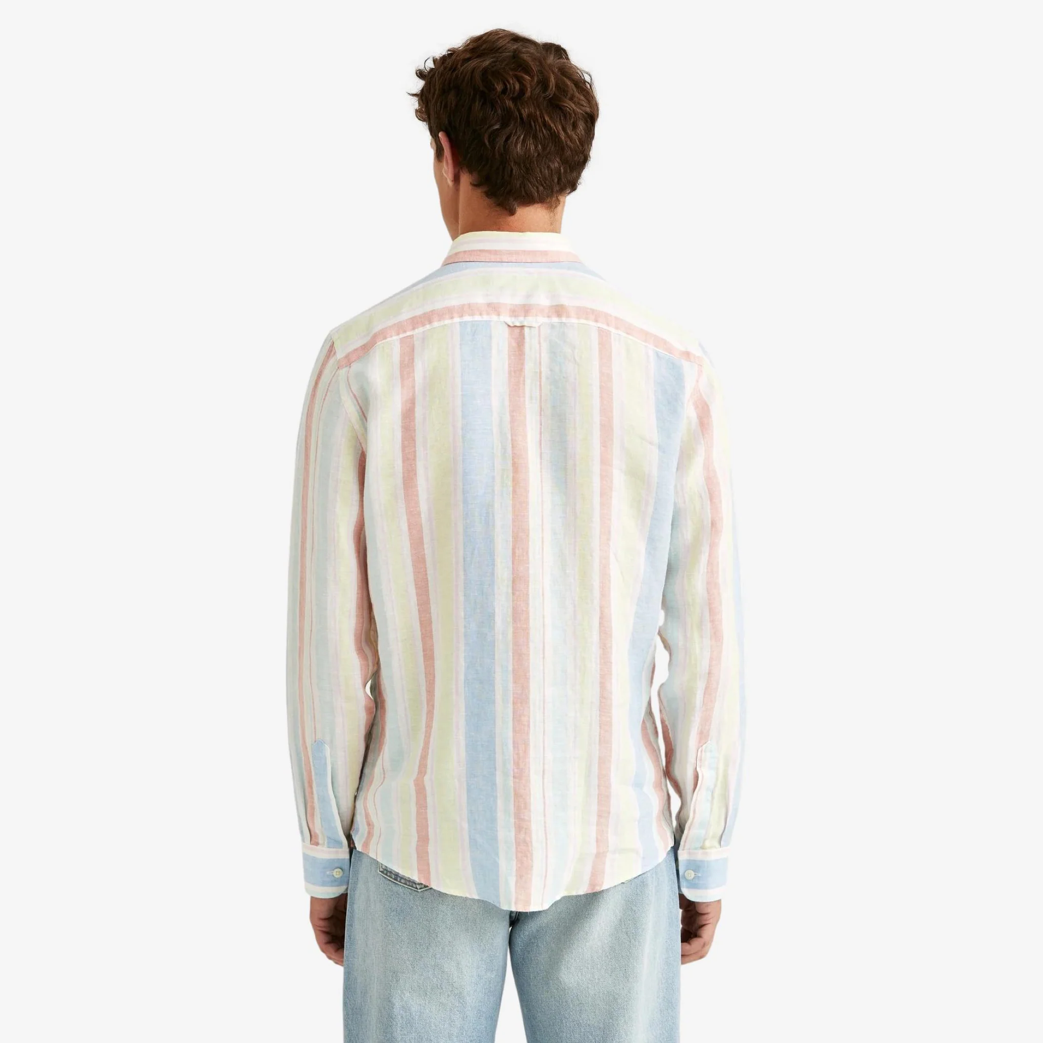 Happy Linen Stripe Shirt Yellow - Image 3