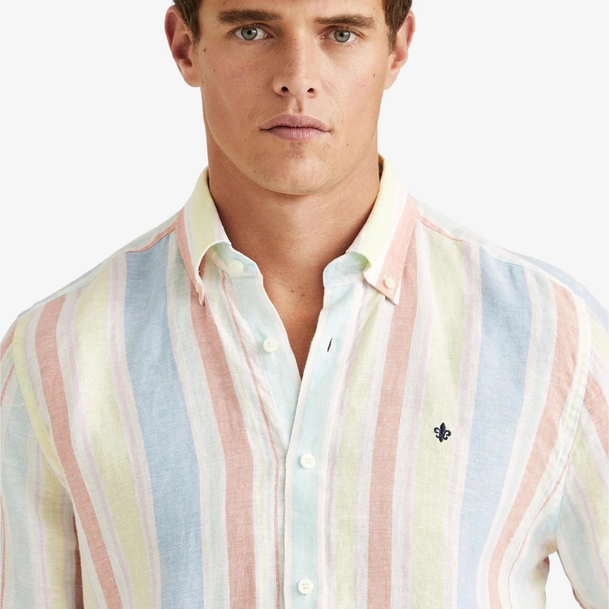 Happy Linen Stripe Shirt Yellow - Image 4