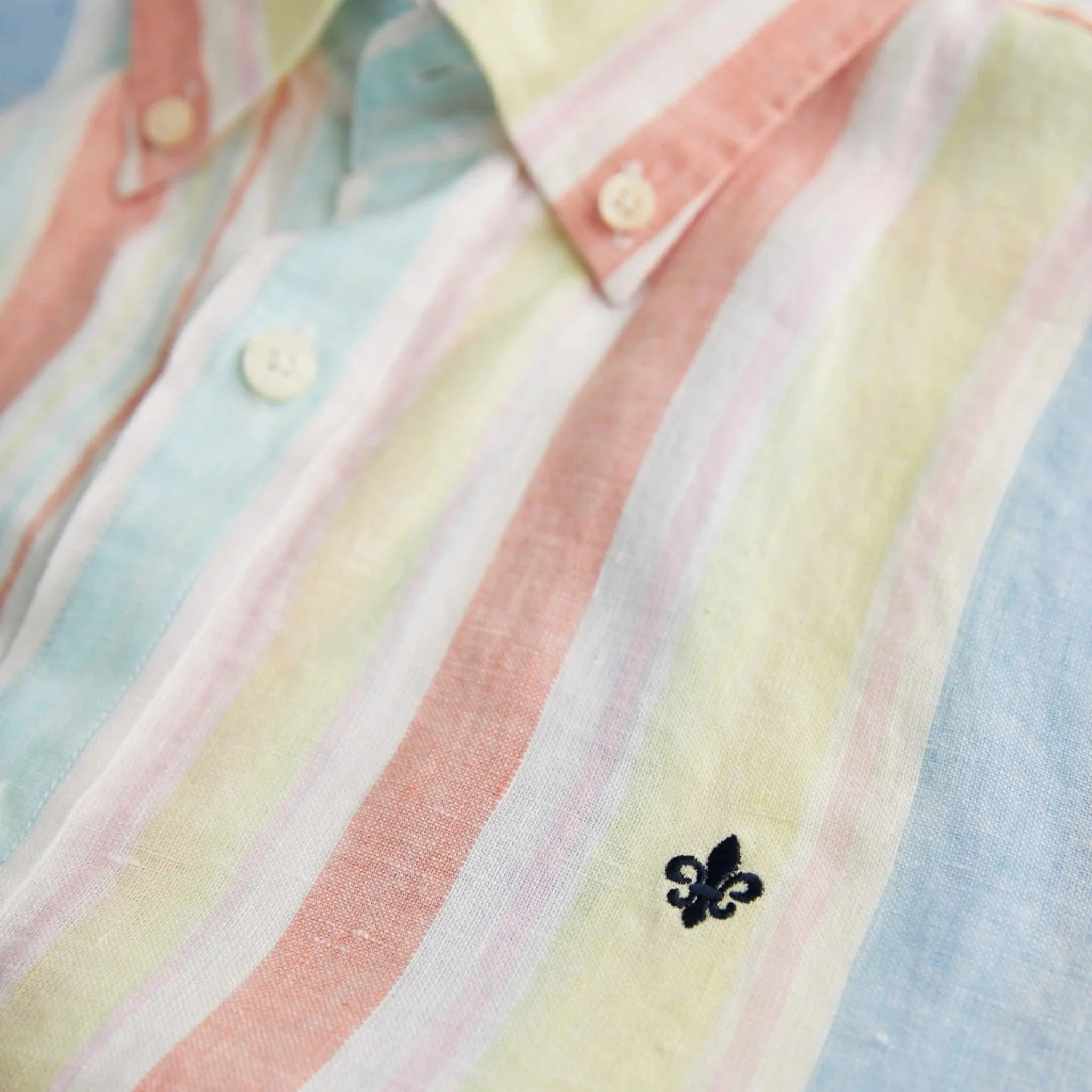 Happy Linen Stripe Shirt Yellow - Image 5