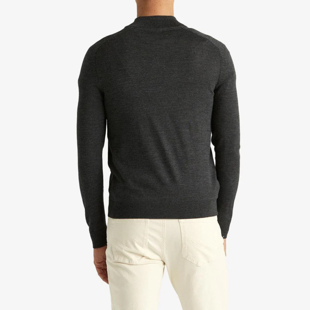 John Merino Half Zip Dark Grey - Image 3