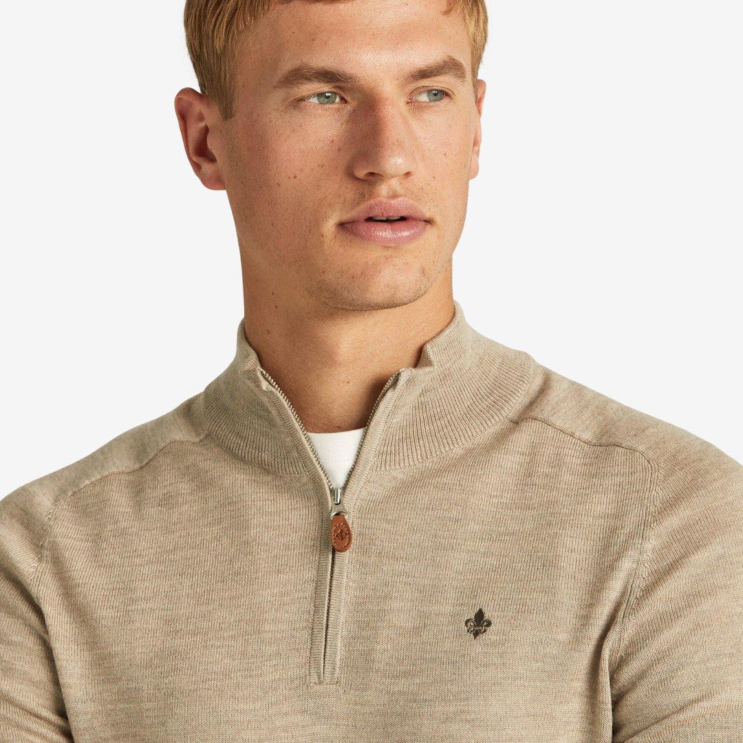 John Merino Half Zip Khaki - Image 4