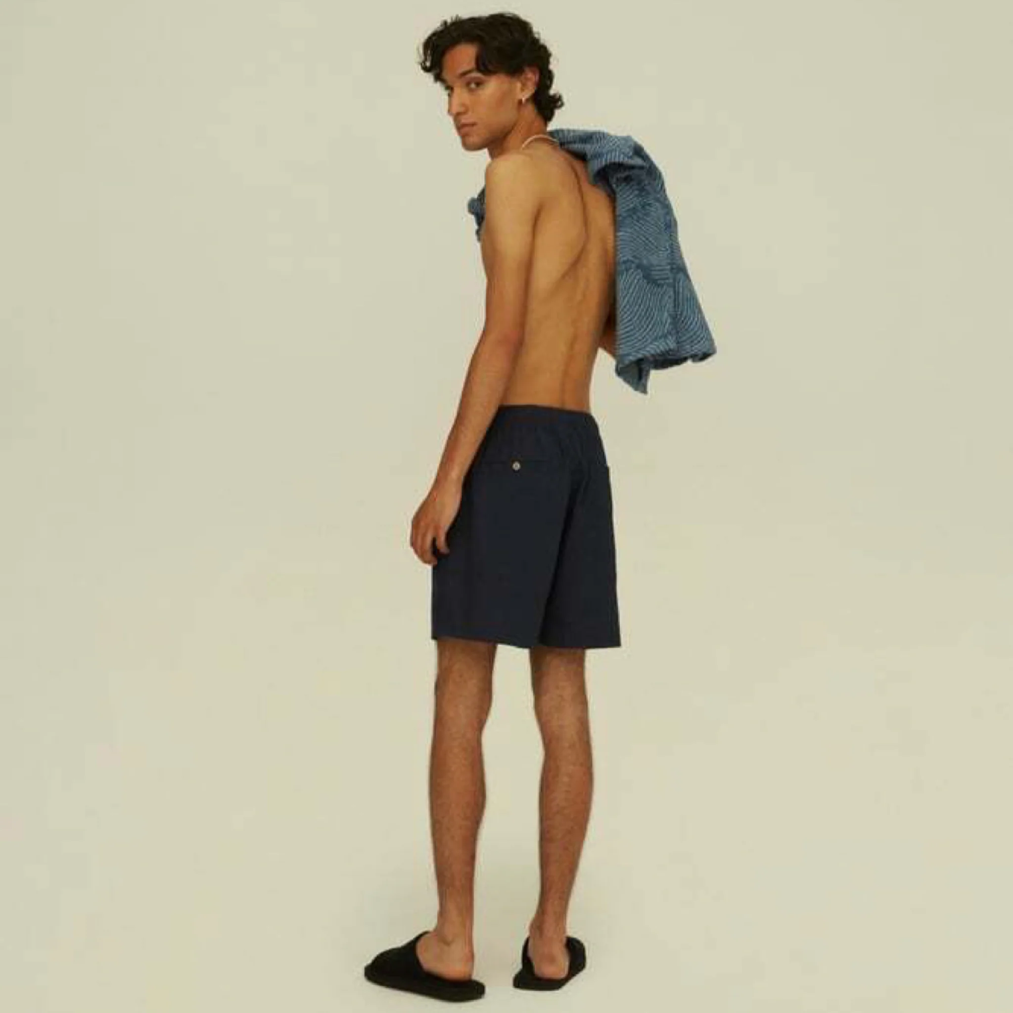 Linen Shorts Navy - Image 4