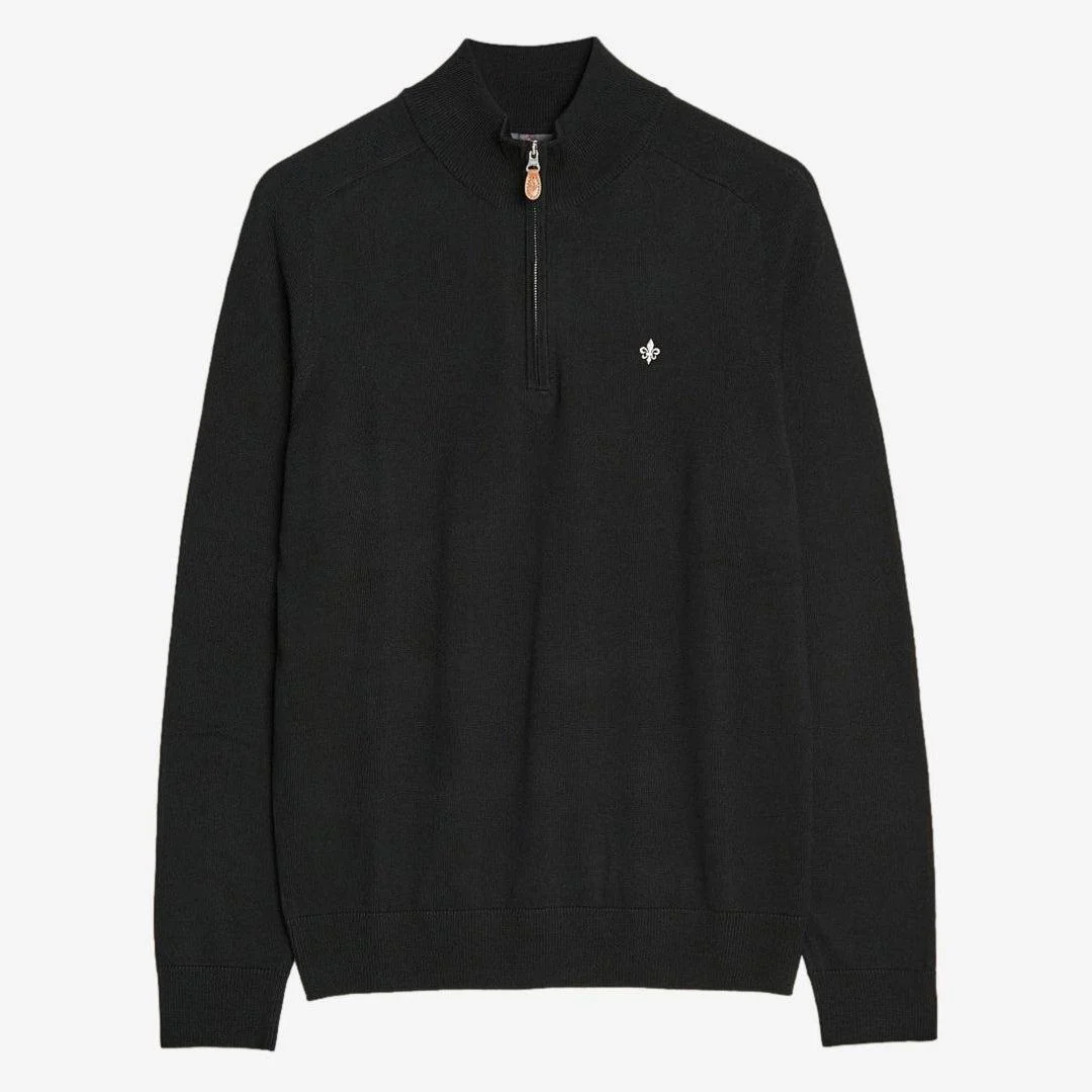 John Merino Half Zip Black