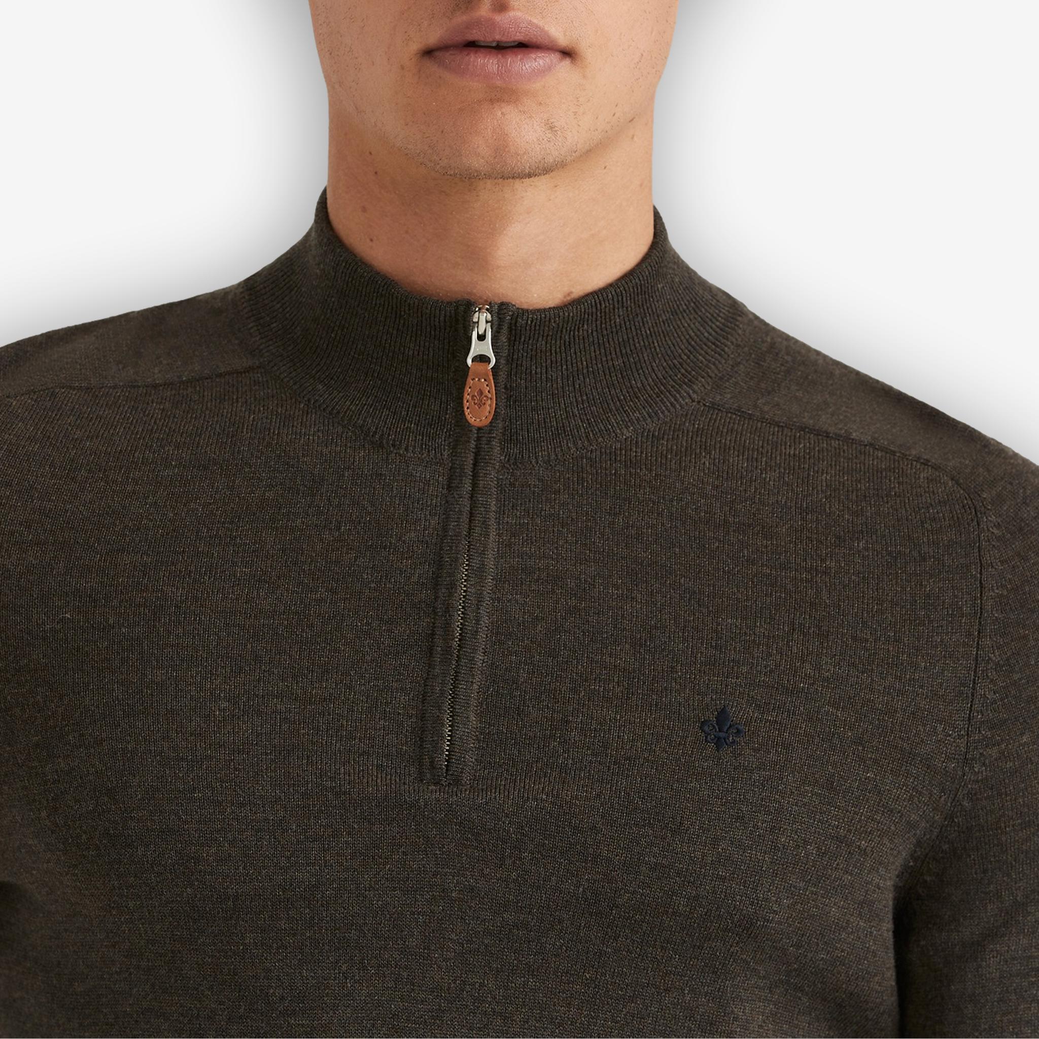 John Merino Half Zip Dark Brown - Image 4