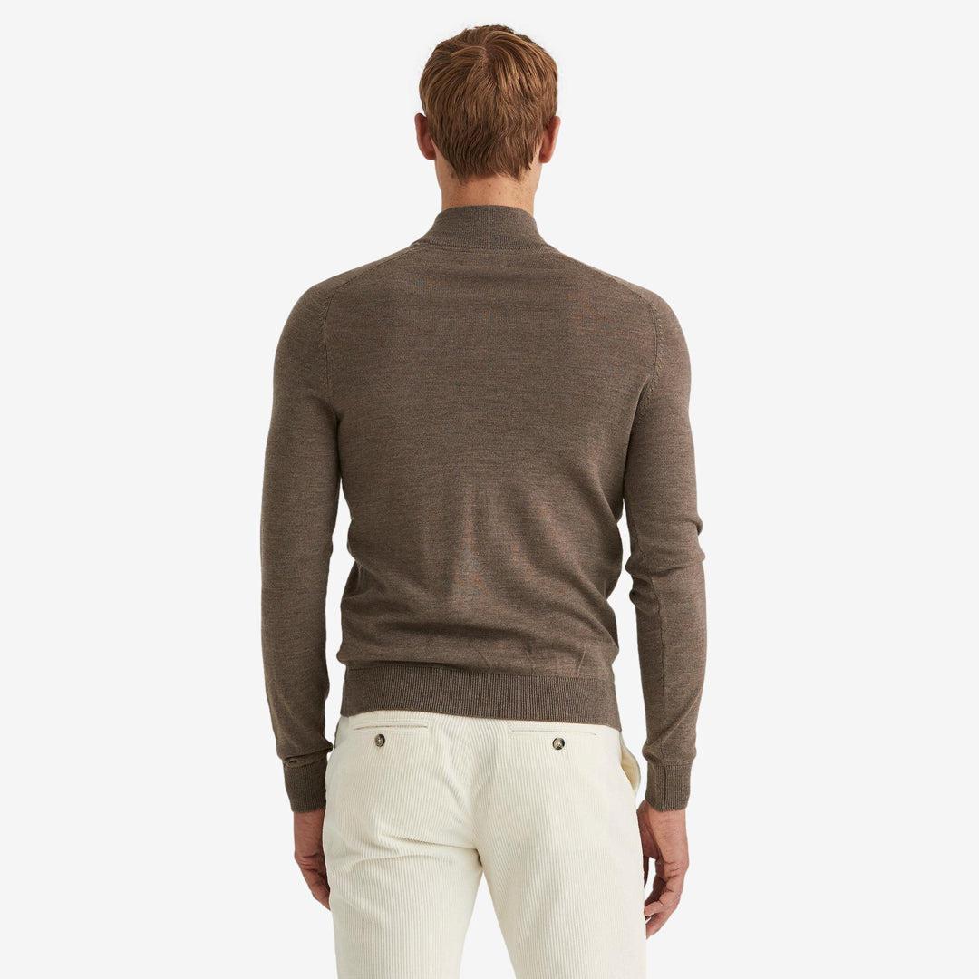 John Merino Half Zip Light Brown - Image 3