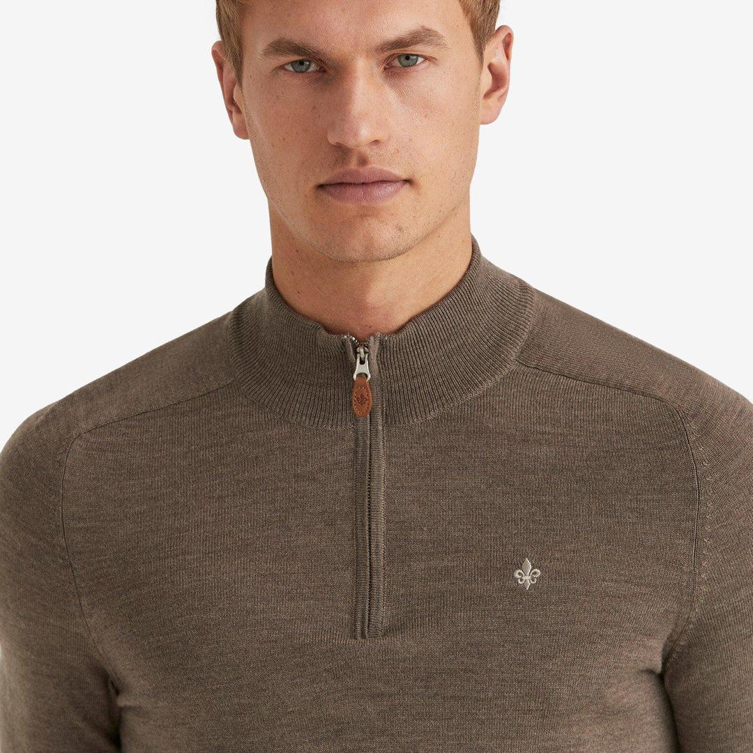John Merino Half Zip Light Brown - Image 4