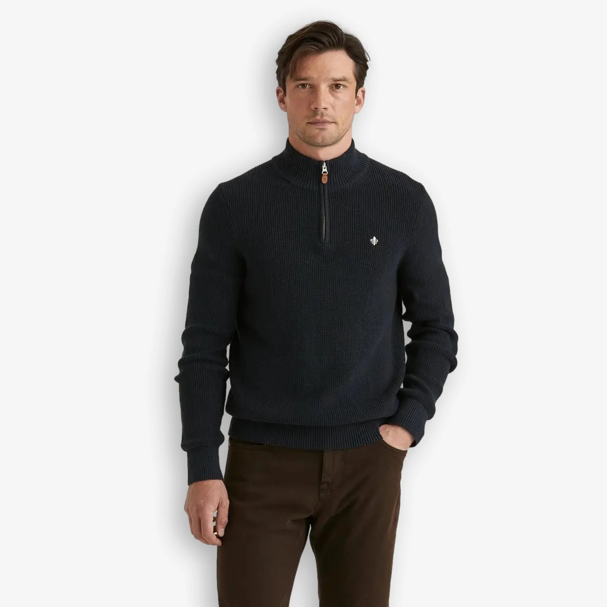 Bernard Cotton Halfzip Blue - Image 2