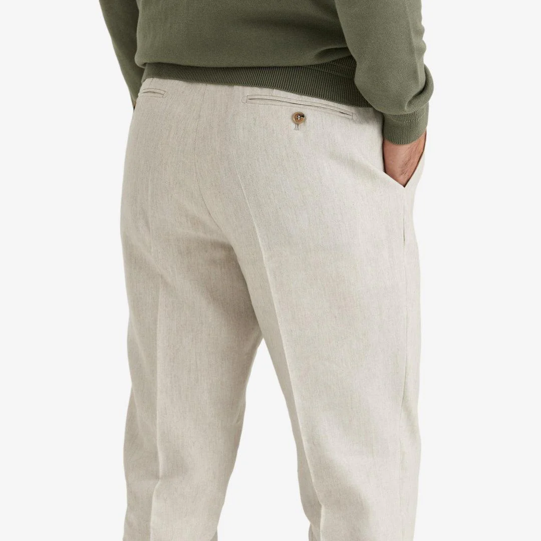 Bobby Linen Suit Trousers Khaki - Image 4