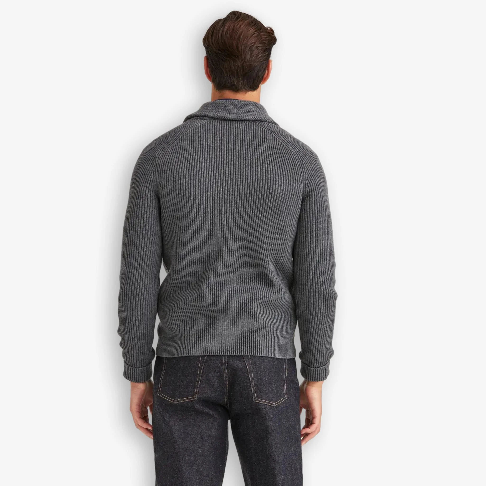 Brayden Shawl Cardigan Grey - Image 3