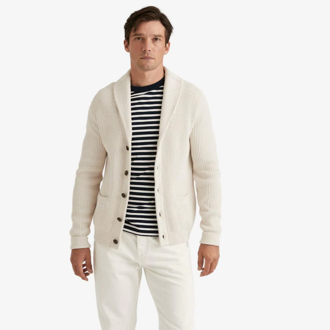 Brayden Shawl Cardigan Offwhite - Image 2