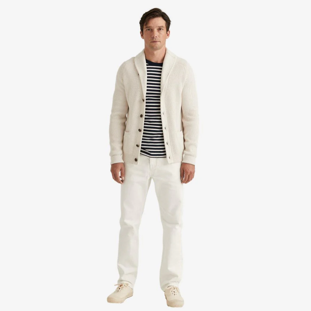 Brayden Shawl Cardigan Offwhite - Image 5