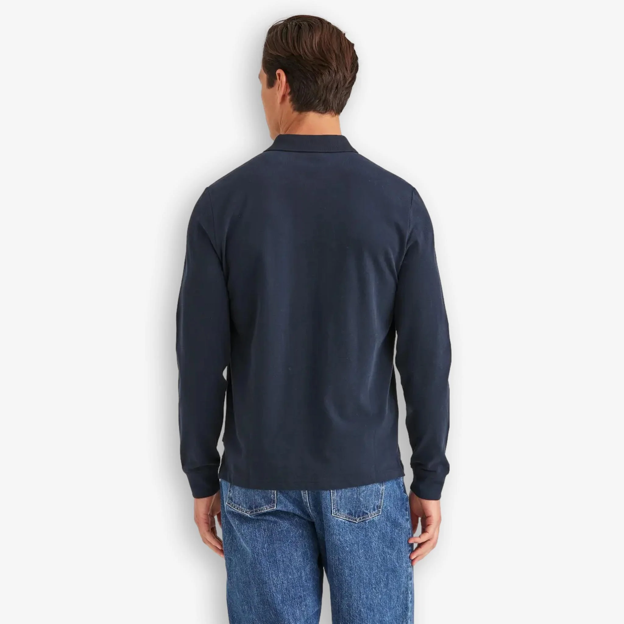 Camden Long Sleeve Polo Blue - Image 3