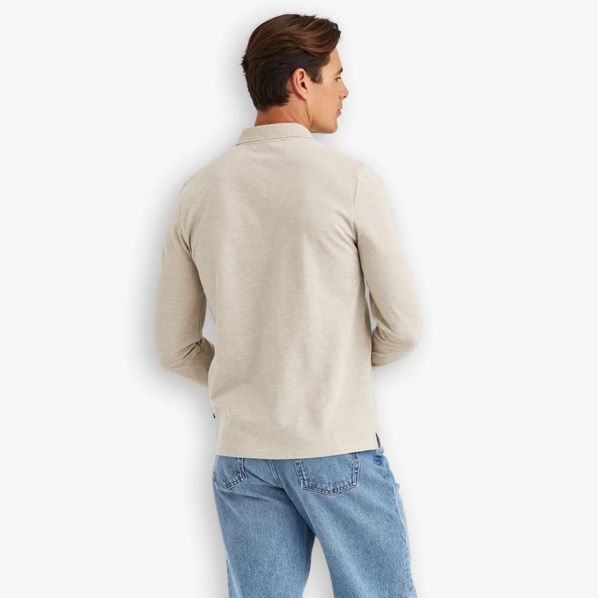 Camden Long Sleeve Polo Khaki - Image 3