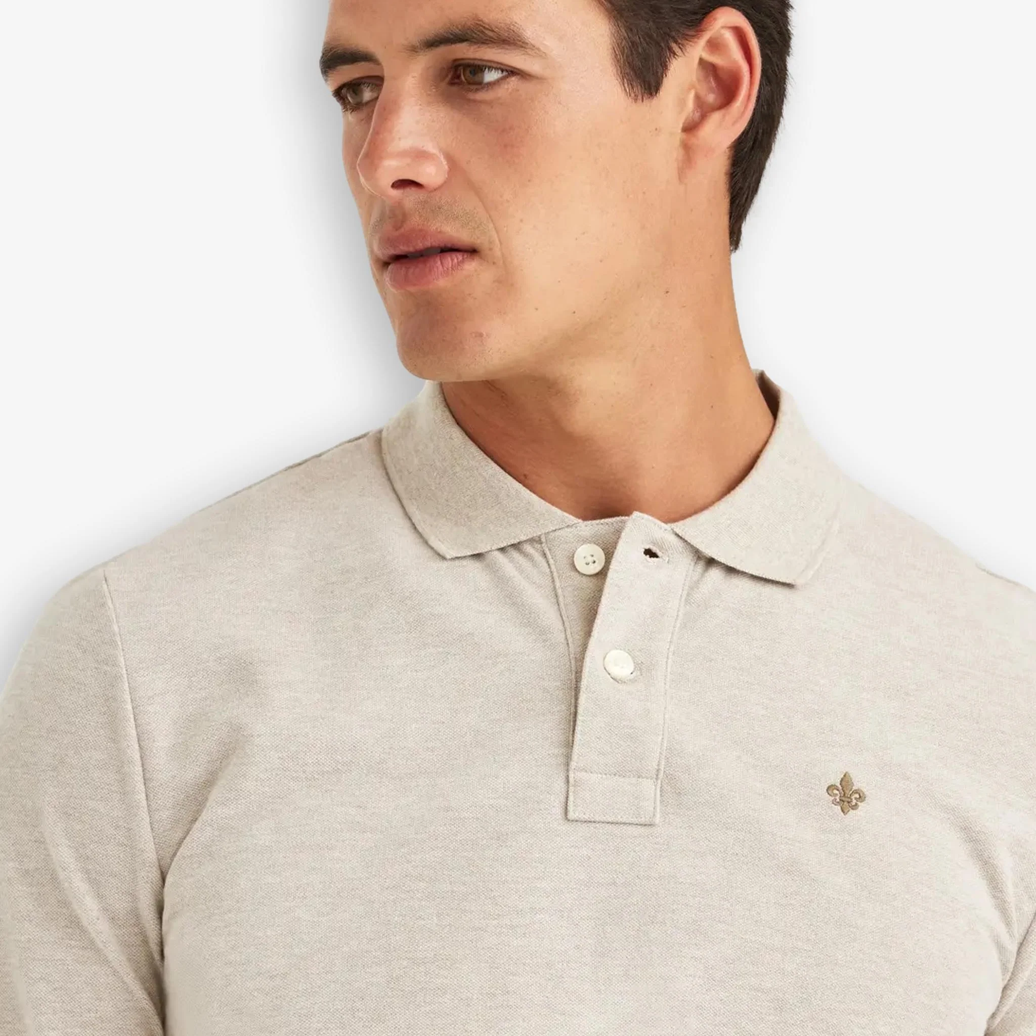 Camden Long Sleeve Polo Khaki - Image 5