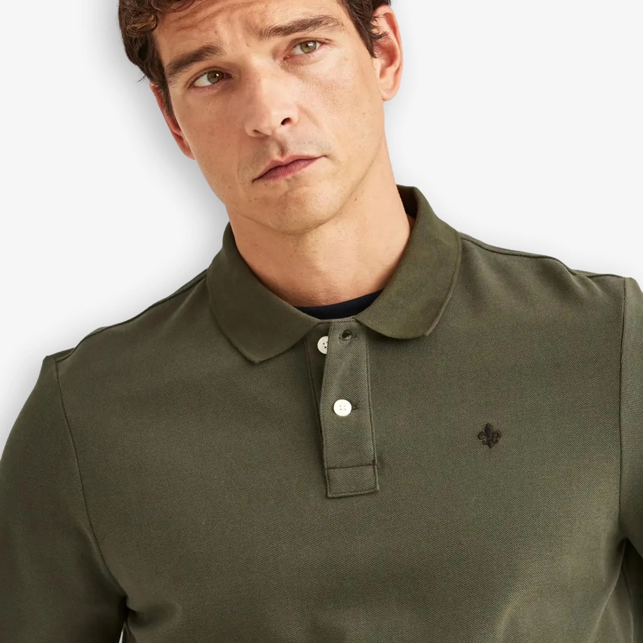 Camden Long Sleeve Polo Olive - Image 5