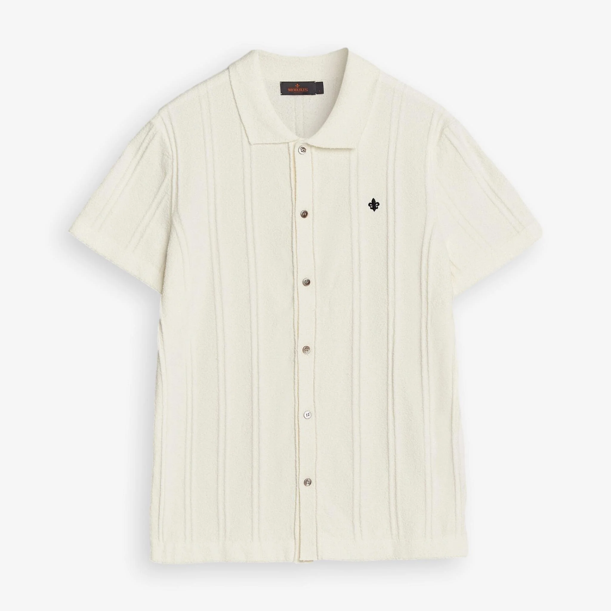 Clayton Knitted Short Sleeve Shirt Offwhite