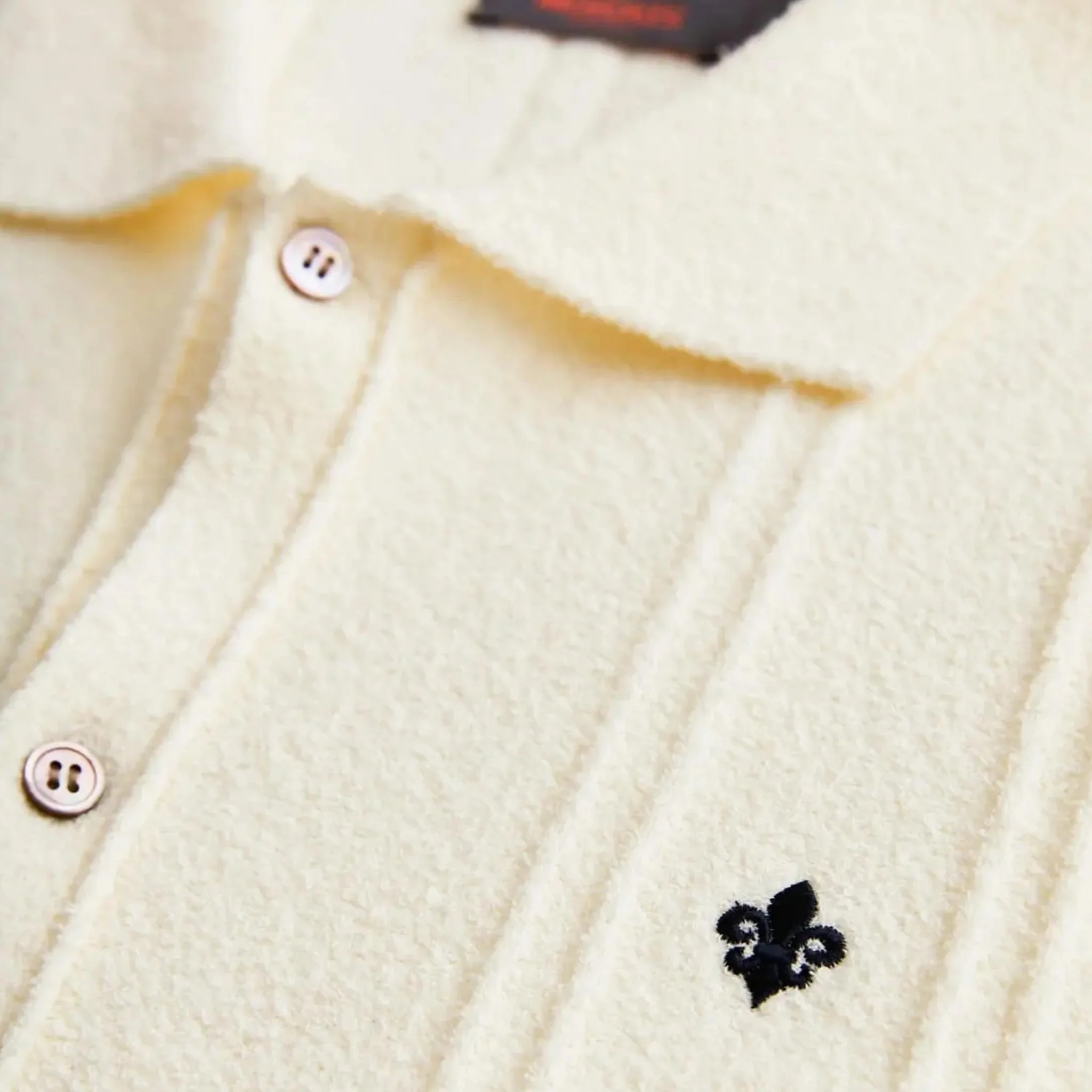 Clayton Knitted Short Sleeve Shirt Offwhite - Image 6