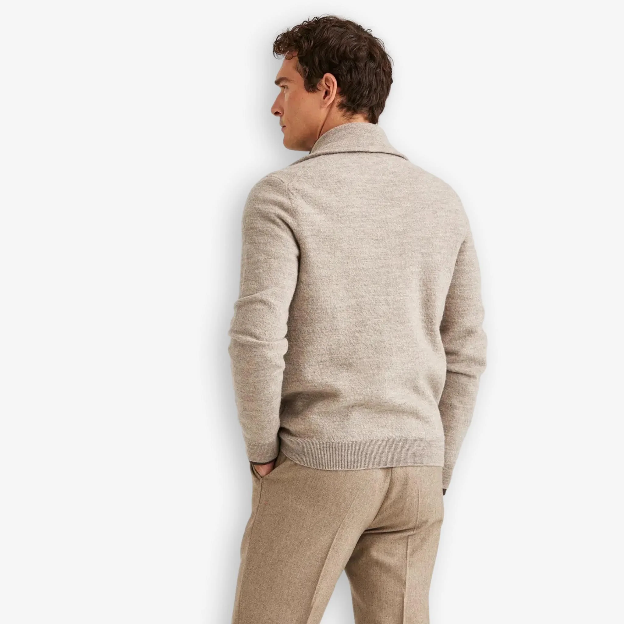 Cork Knitted Zip Jacket Khaki - Image 3
