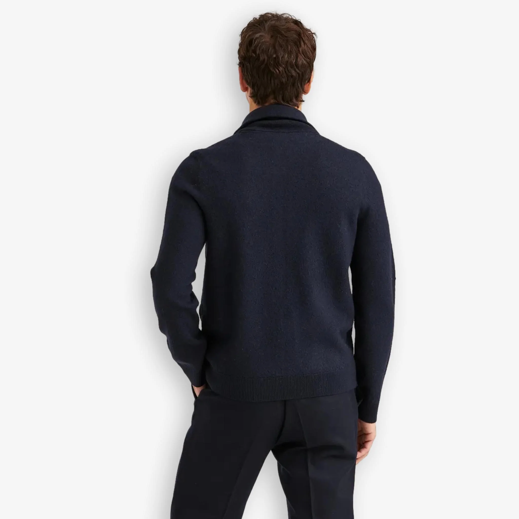 Cork Knitted Zip Jacket Navy - Image 3