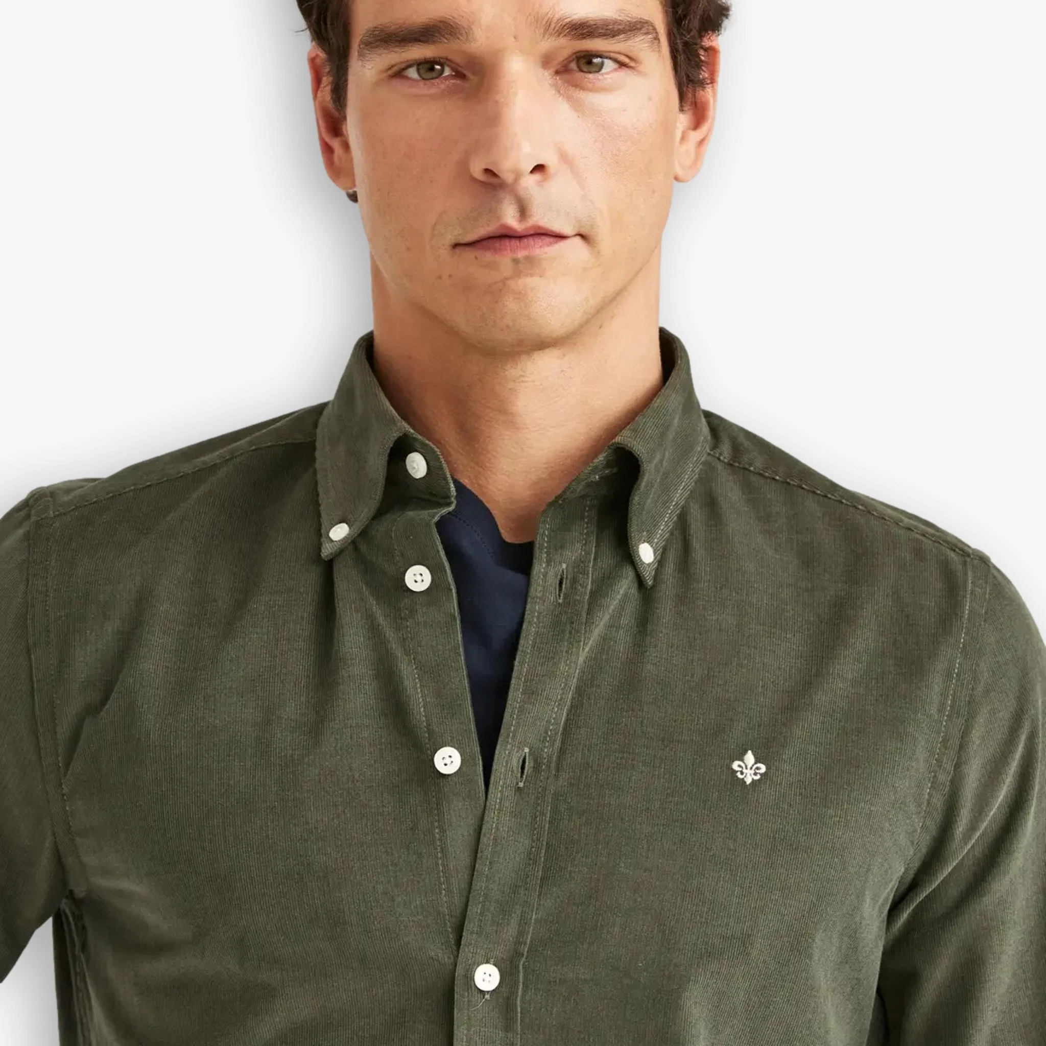 Douglas Corduroy Shirt Olive - Image 5