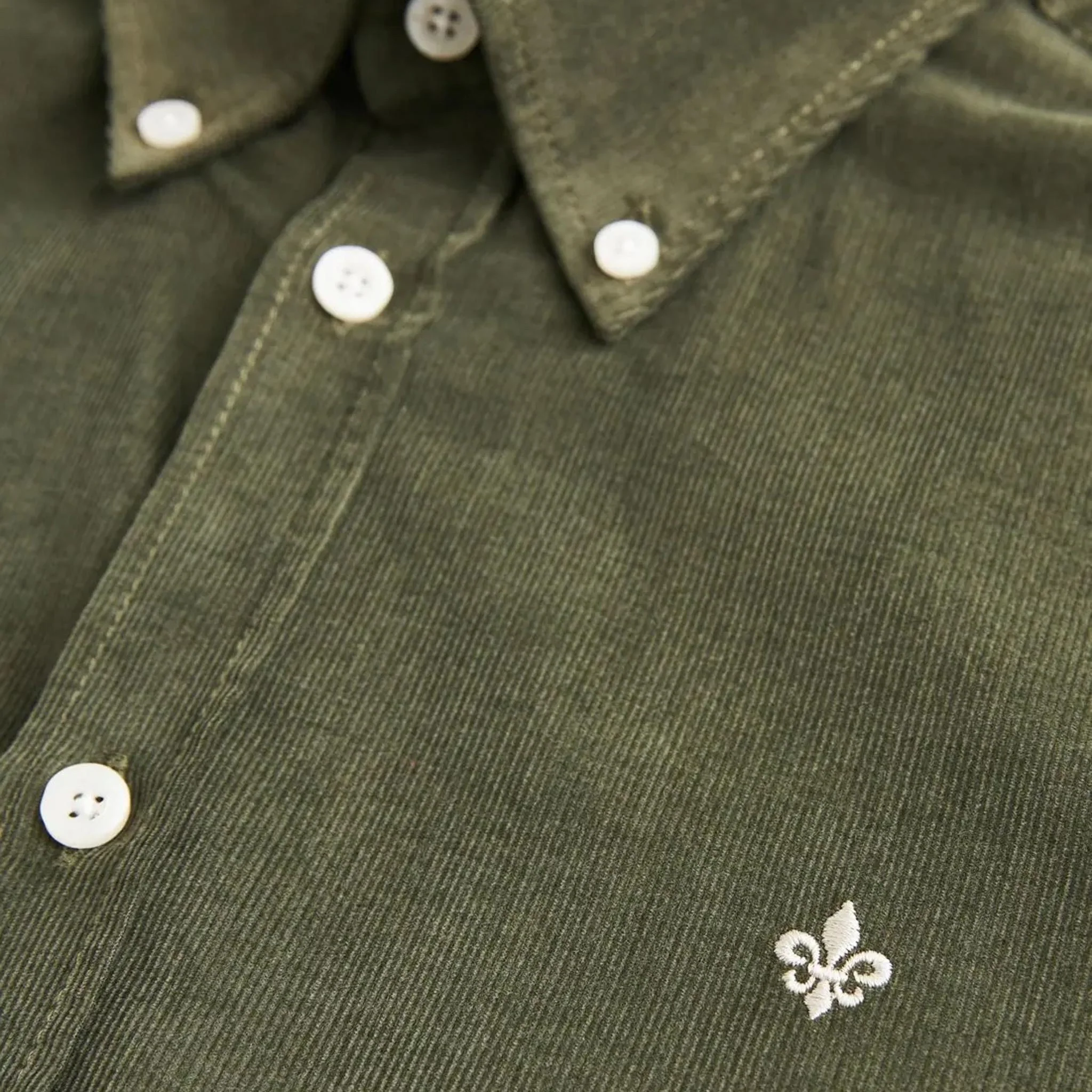 Douglas Corduroy Shirt Olive - Image 6