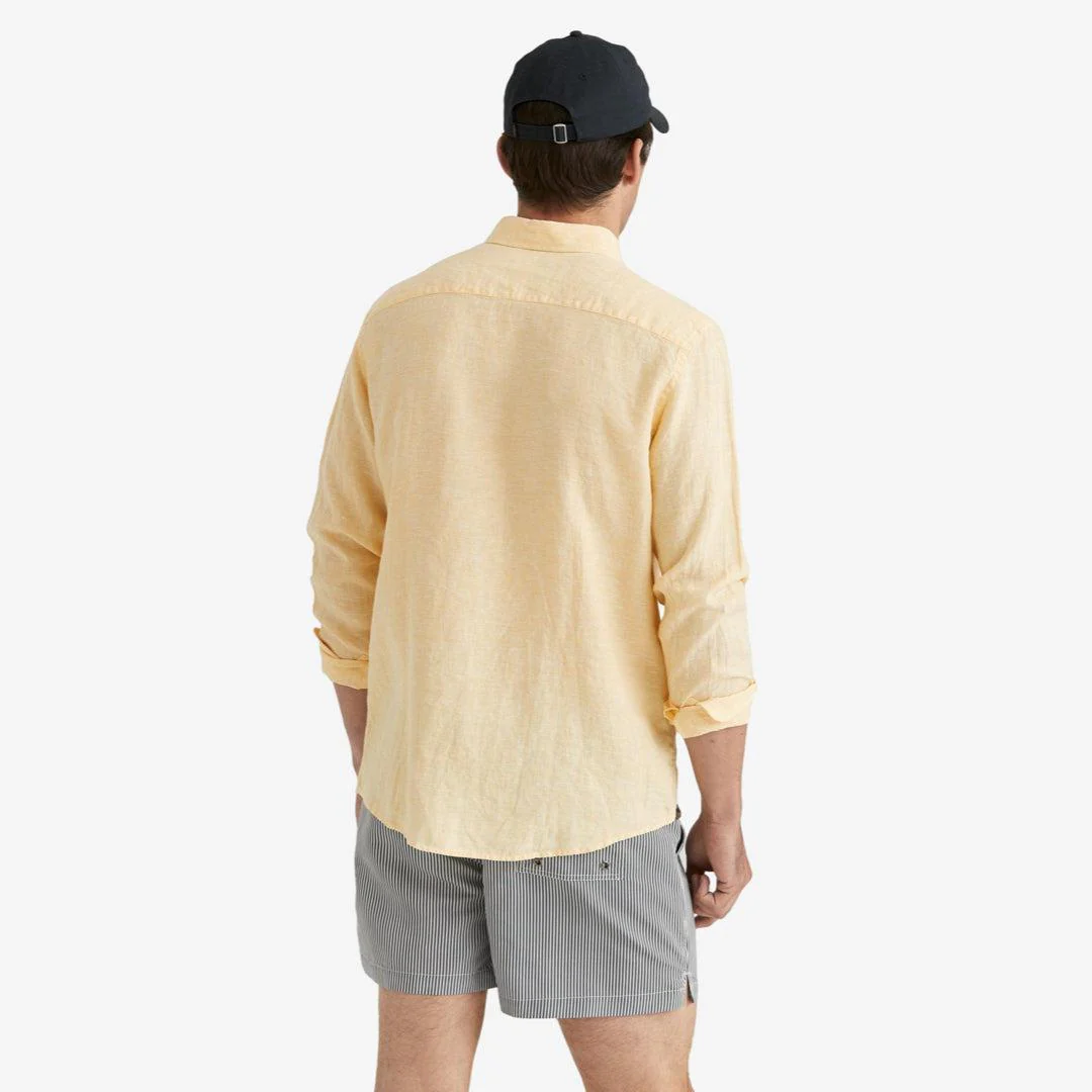 Douglas Linen Shirt Yellow - Image 3