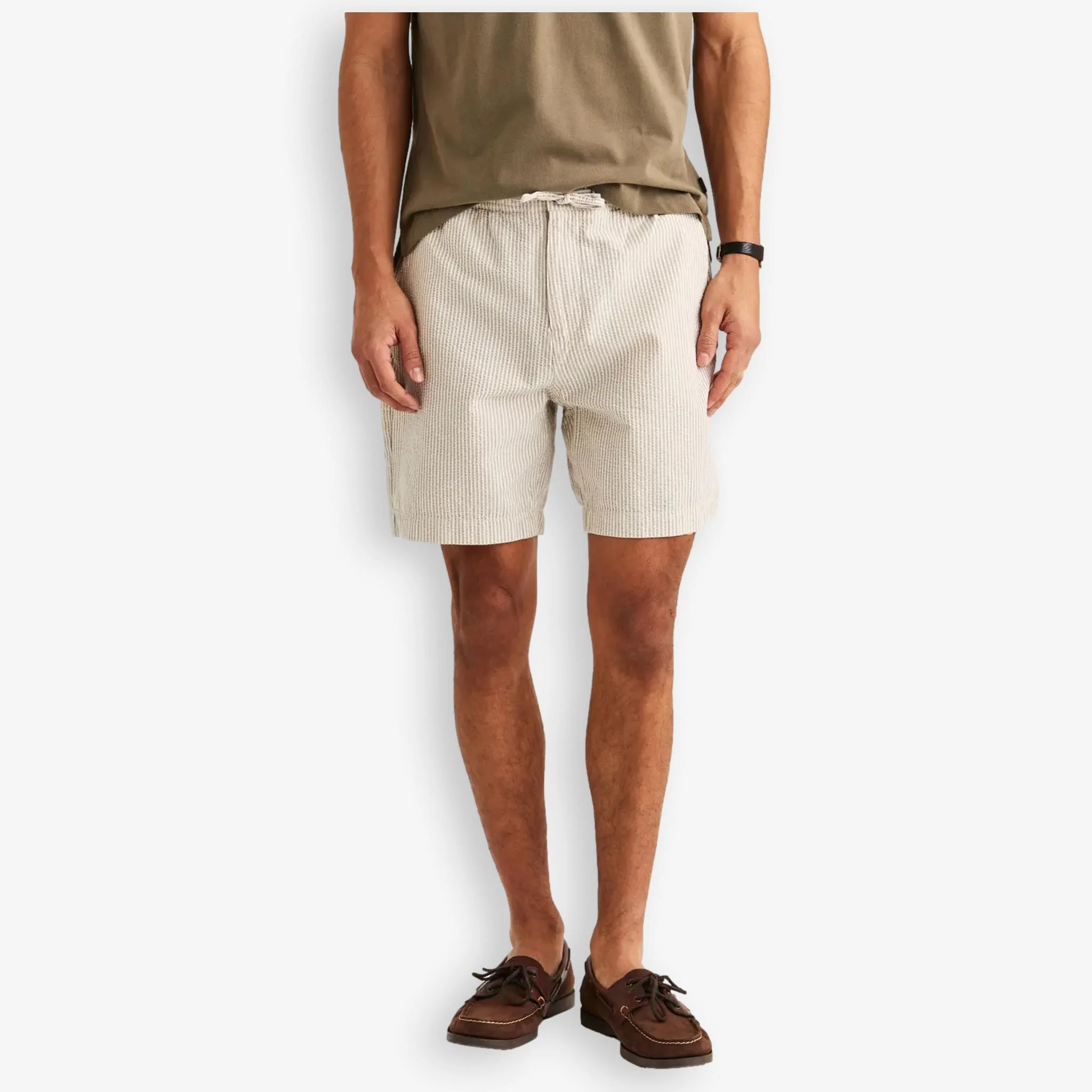 Fenix Seersucker Shorts Khaki - Image 2