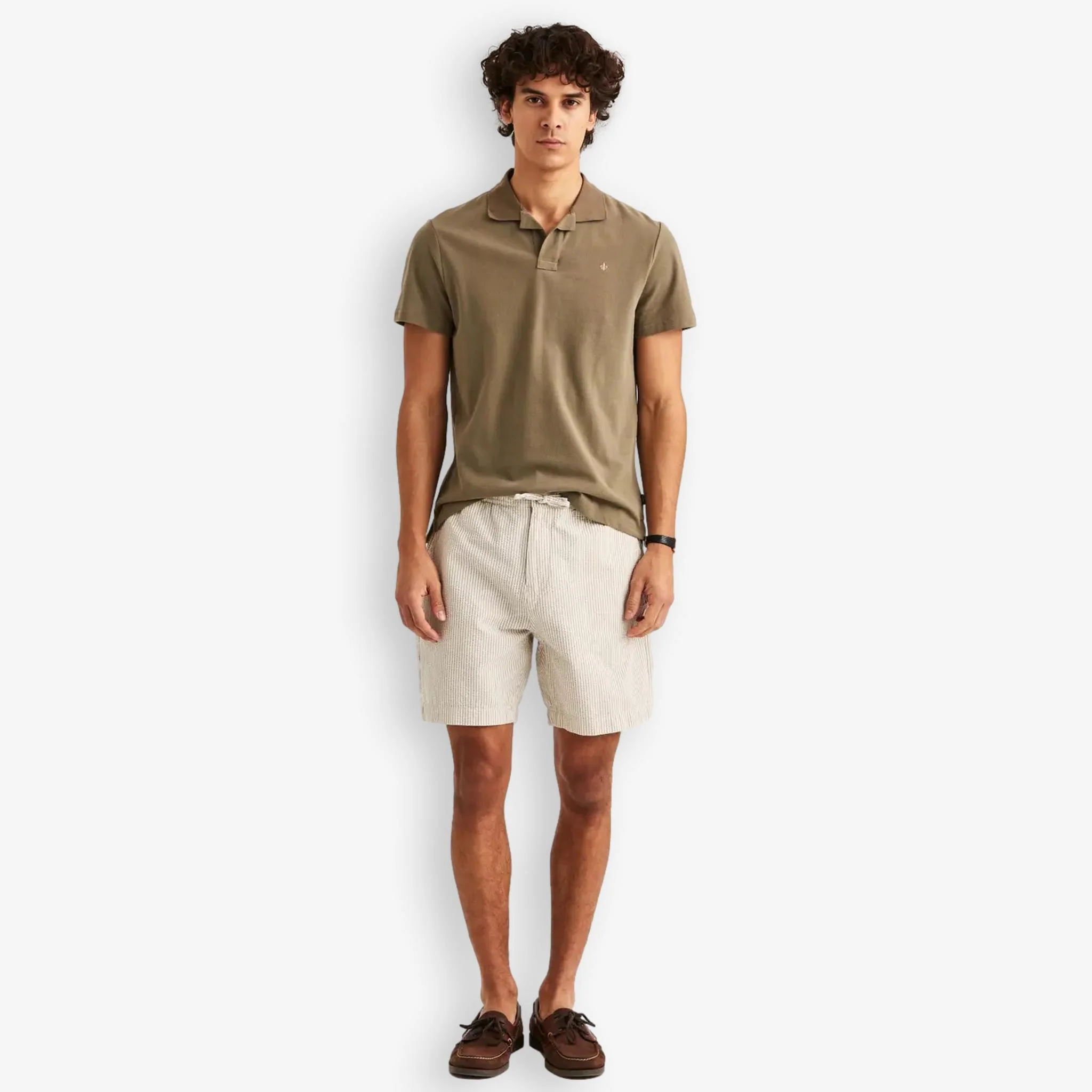 Fenix Seersucker Shorts Khaki - Image 4