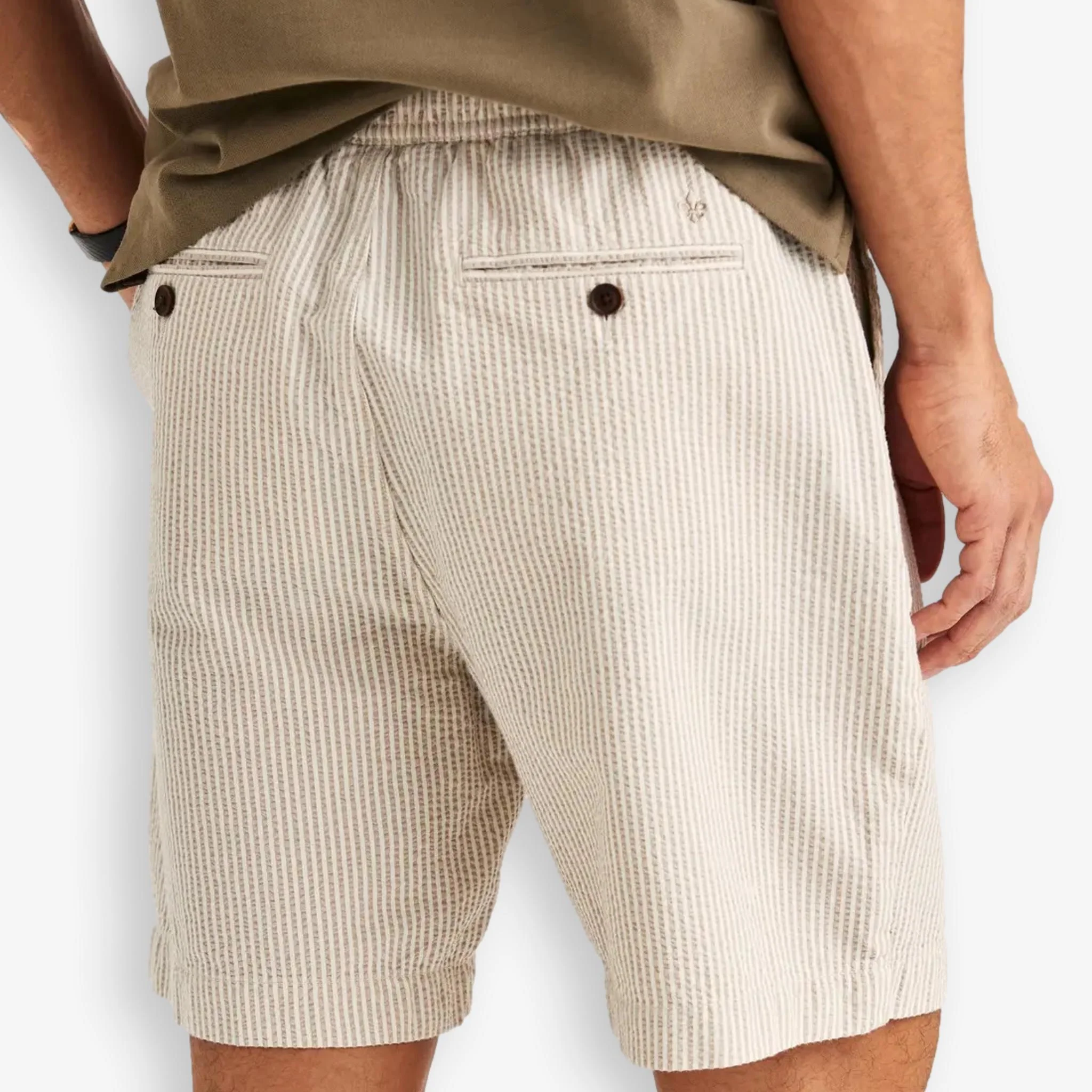 Fenix Seersucker Shorts Khaki - Image 5