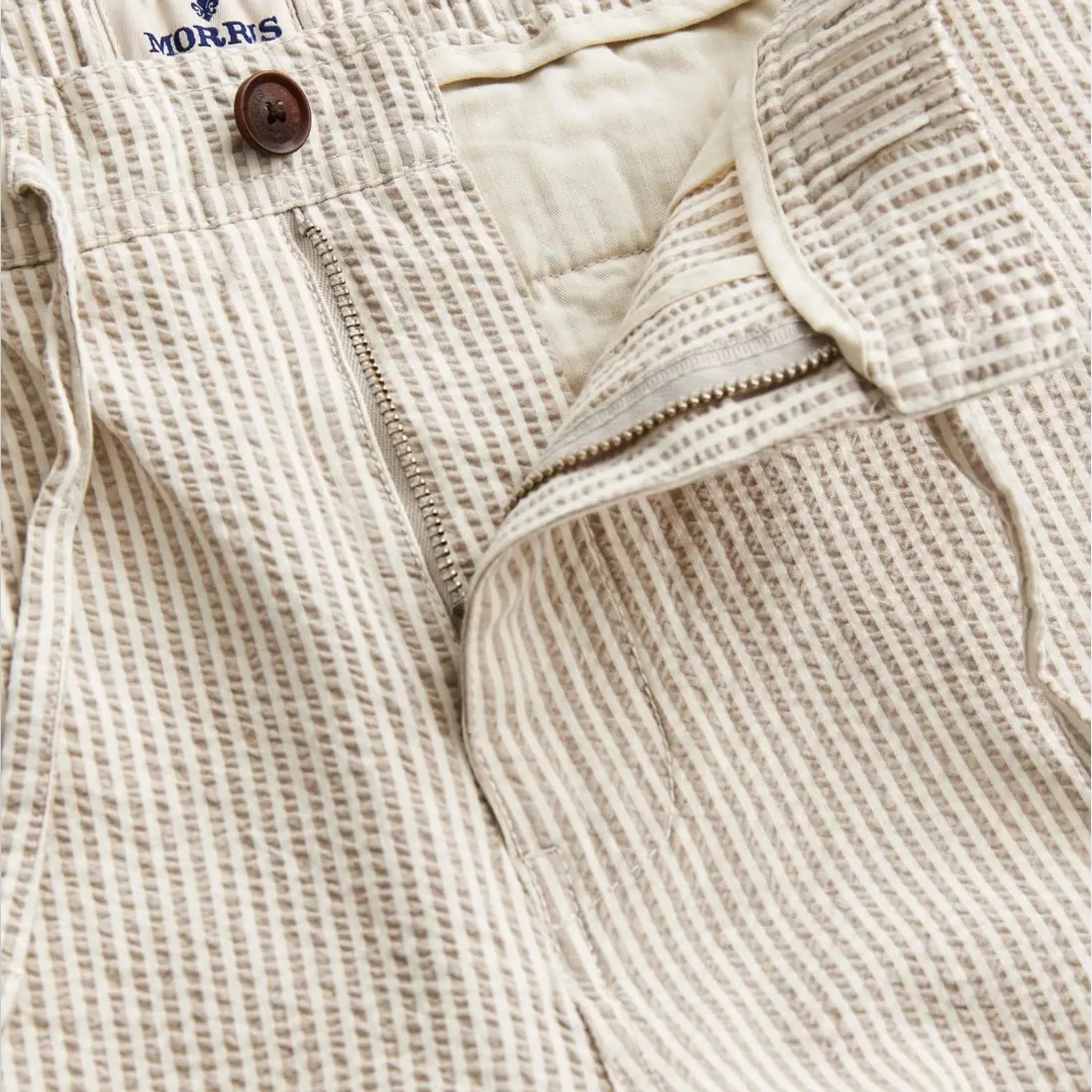 Fenix Seersucker Shorts Khaki - Image 6