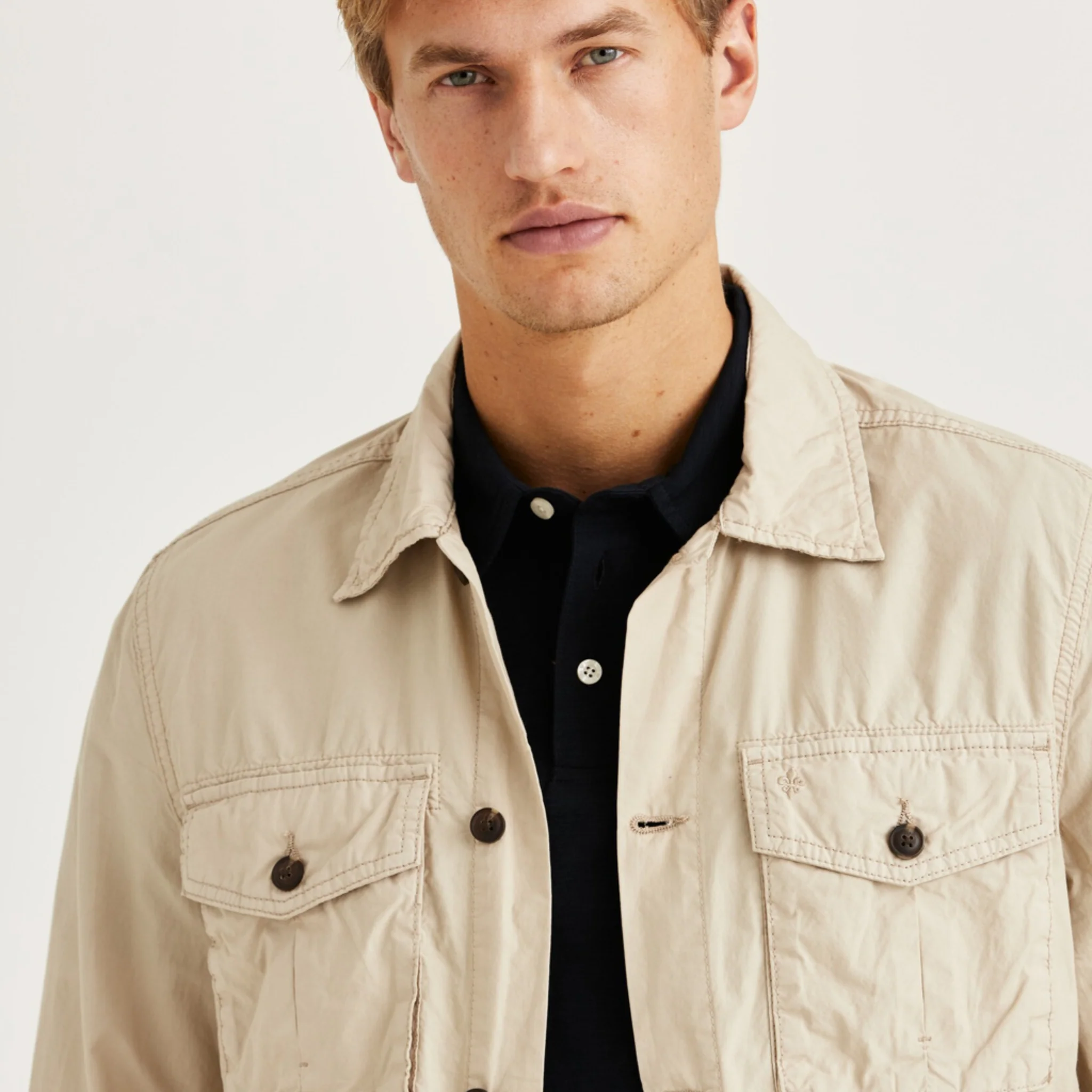 Harrison Cotton Shirt Jacket Khaki - Image 4